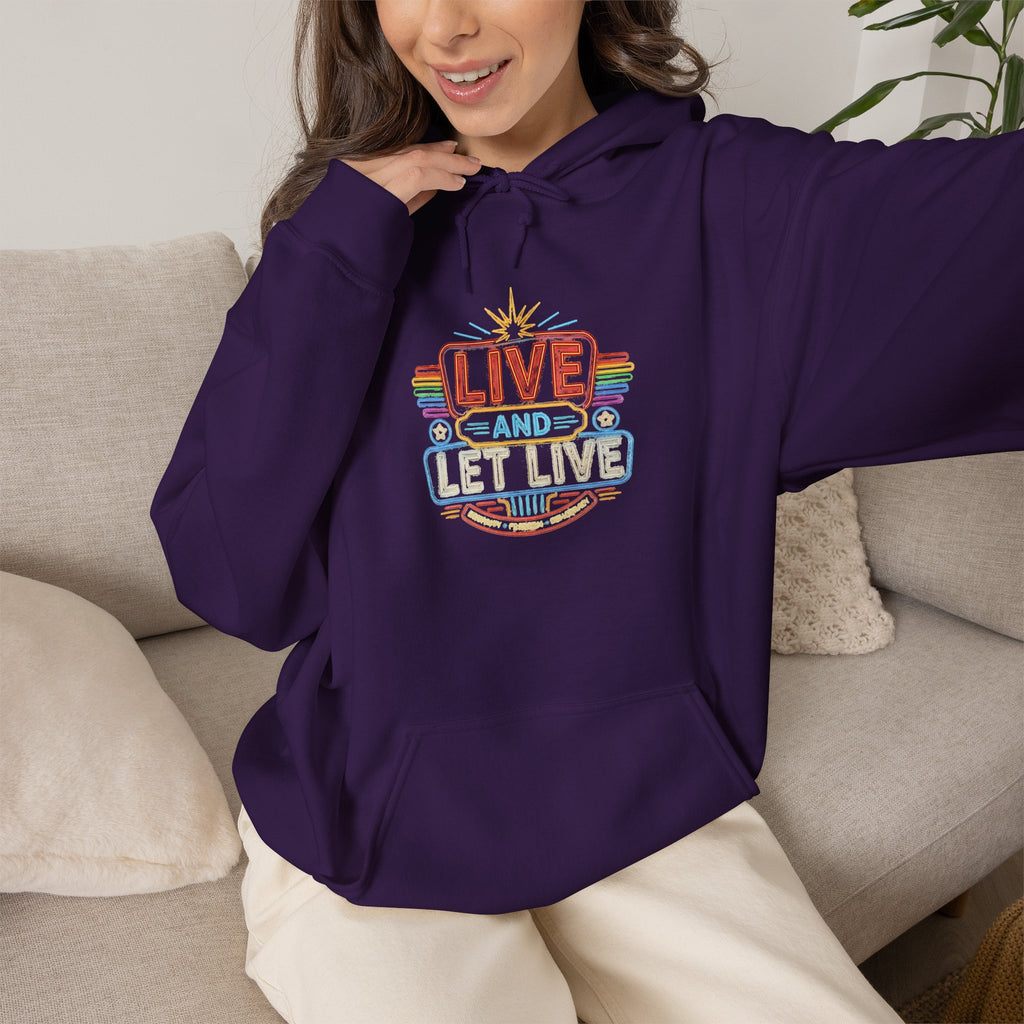 Live And Let Live Hoodie — Retro Peace Graphic Pullover
