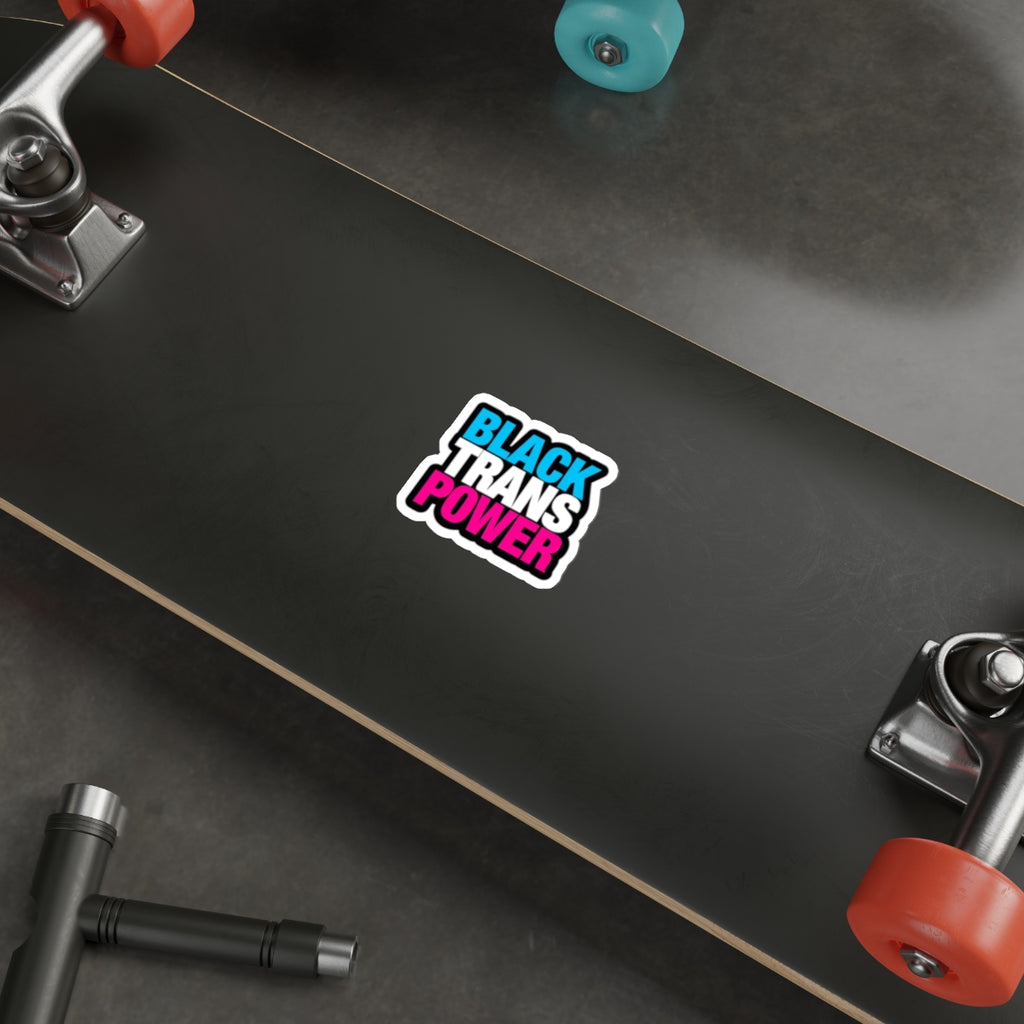 Black Trans Power Die-Cut Sticker - EqualiTees.Me