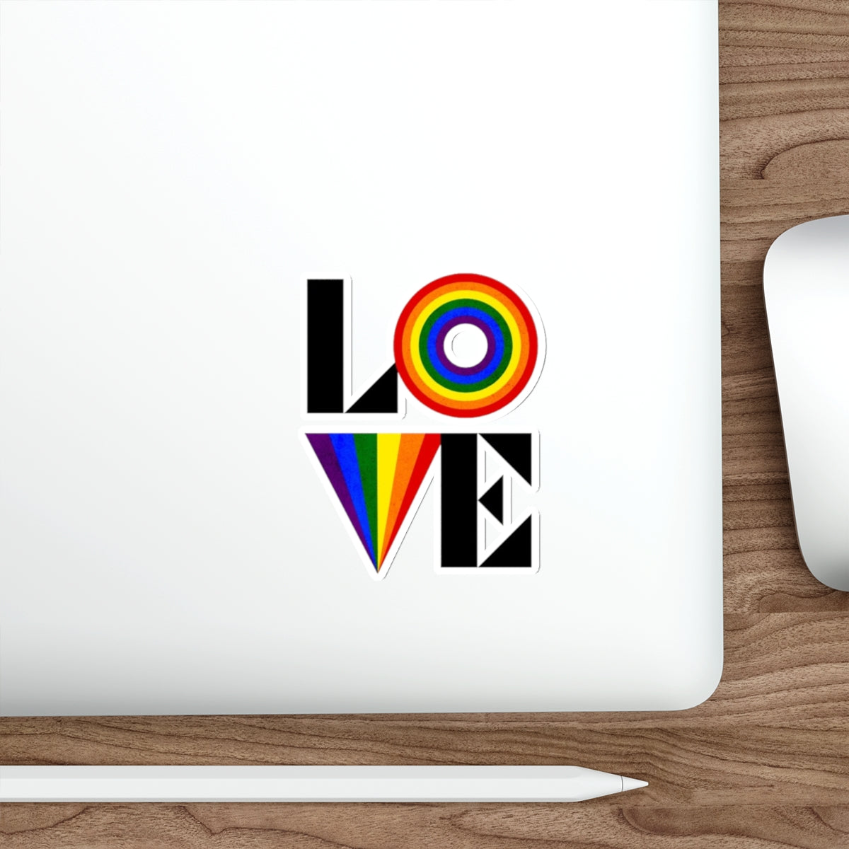 Die-Cut Stickers - Rainbow LOVE - EqualiTees.Me