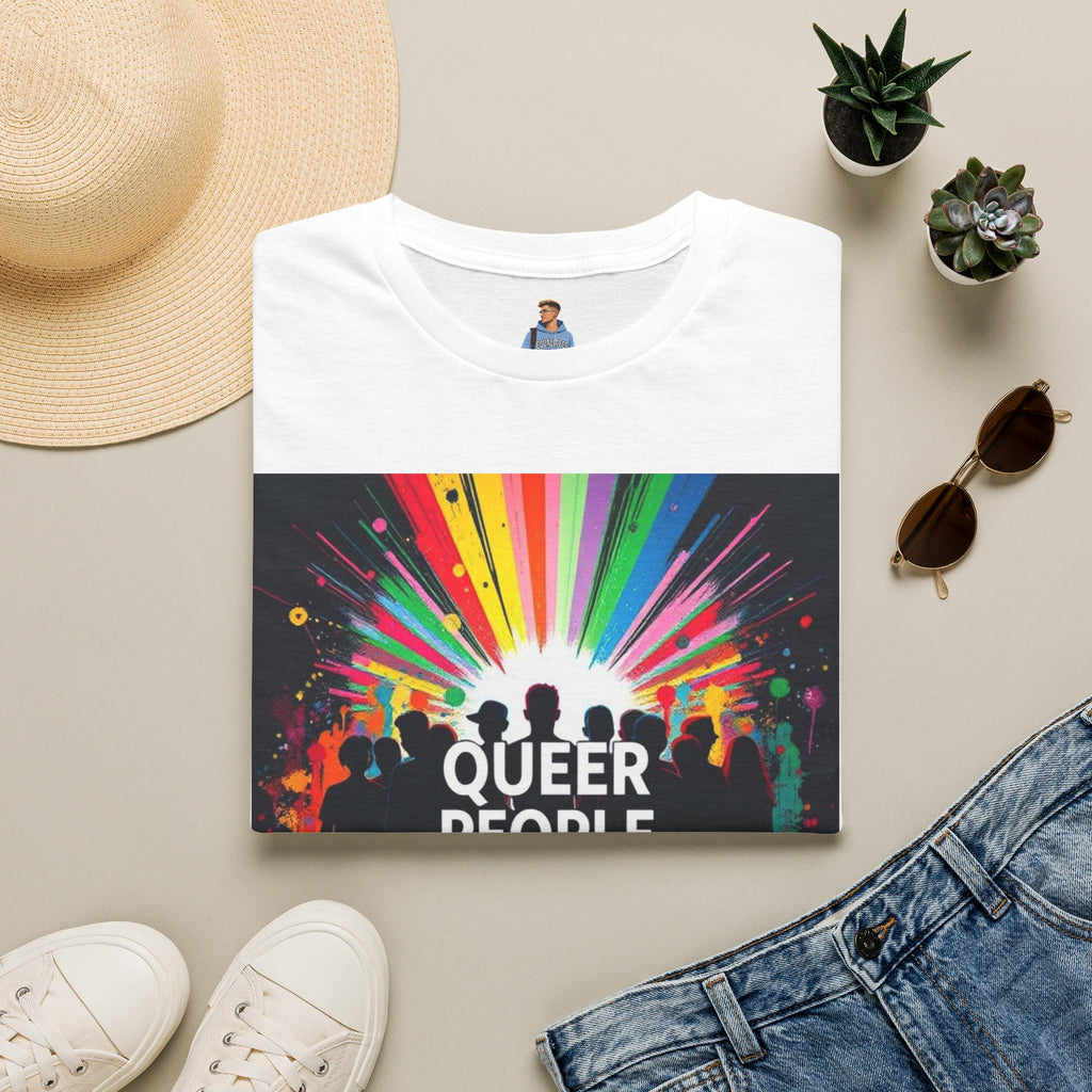 Unisex Softstyle T-Shirt - 'Queer People Belong Everywhere' Pride Graphic Tee