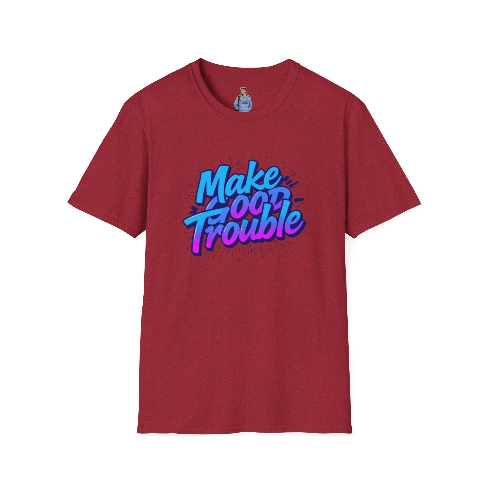 Make Good Trouble Blue Graphic Unisex T-Shirt - Fun & Bold Design for Everyday Wear