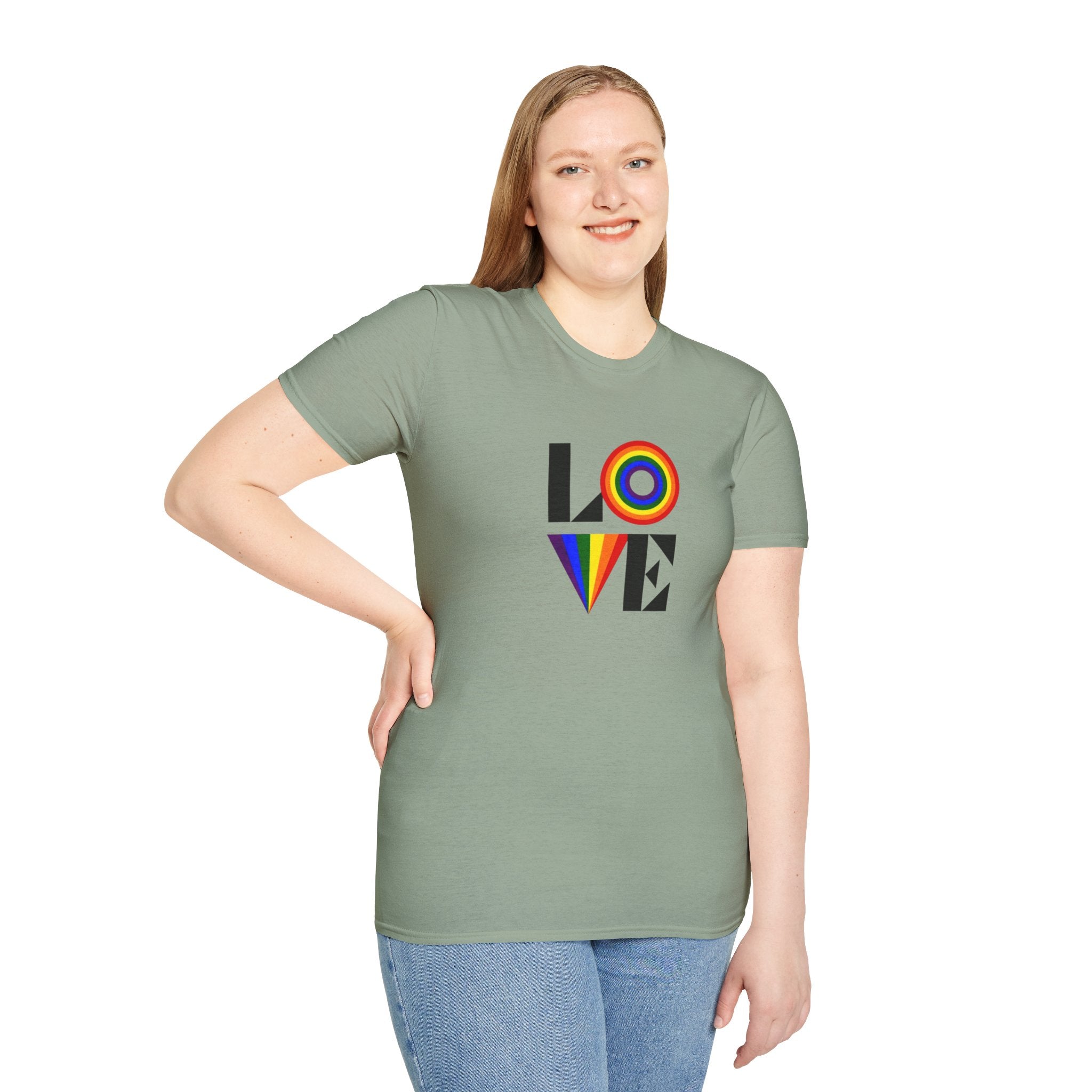 Vibrant LOVE Design for Pride Unisex Softstyle T-Shirt