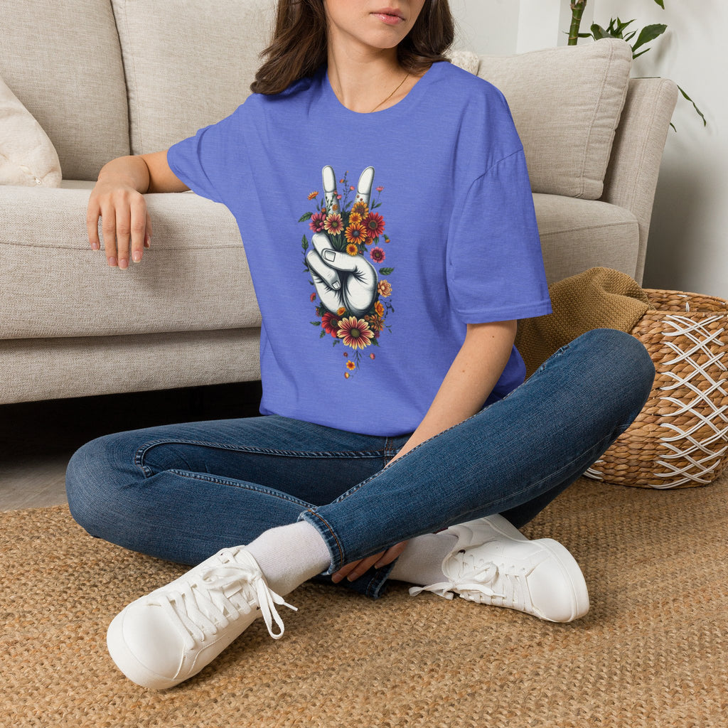 Camiseta unisex de estilo suave Grow Peace: inspiración boho, perfecta para festivales y uso diario