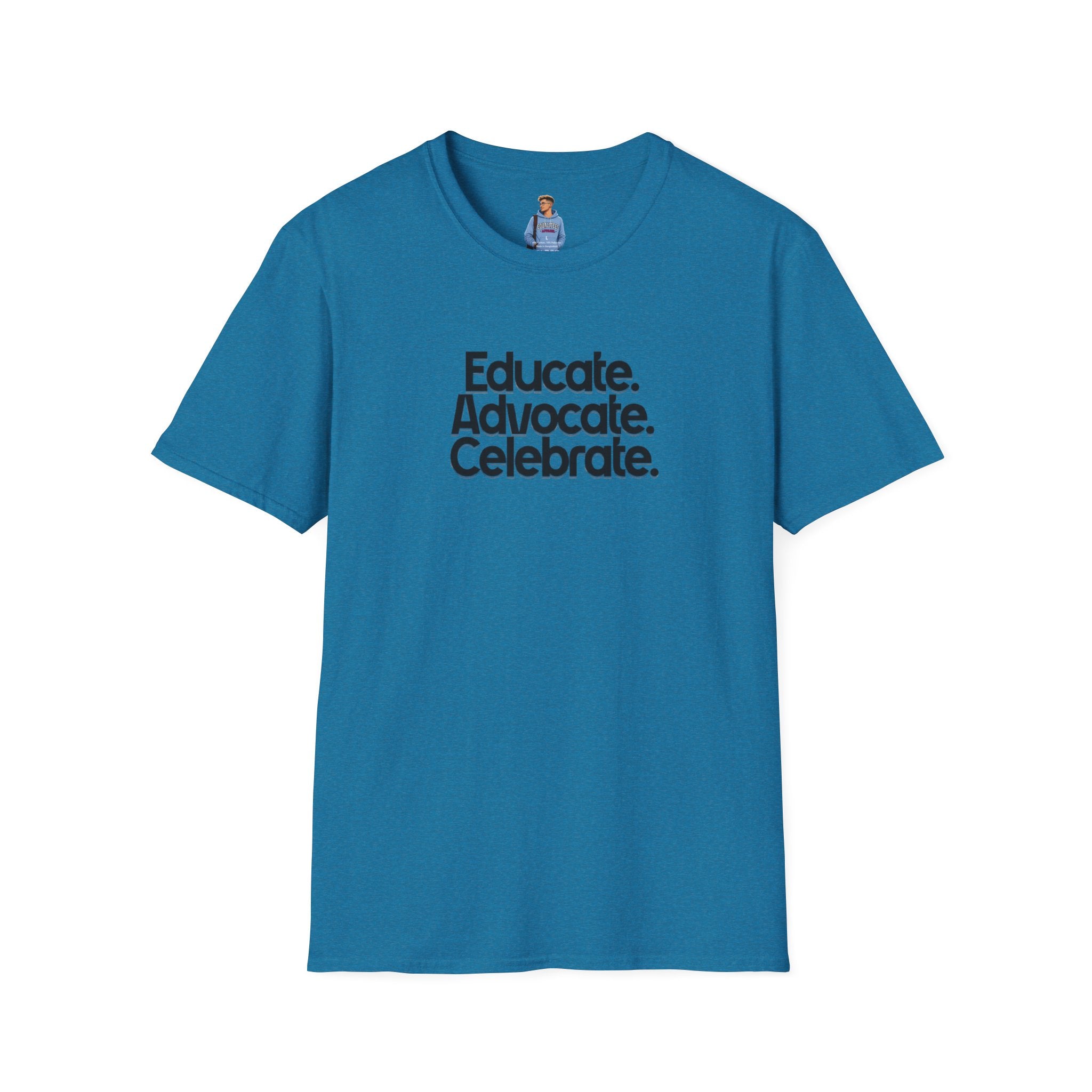 Teacher Advocate T-Shirt - Subtle Pride Educate Advocate Celebrate Design