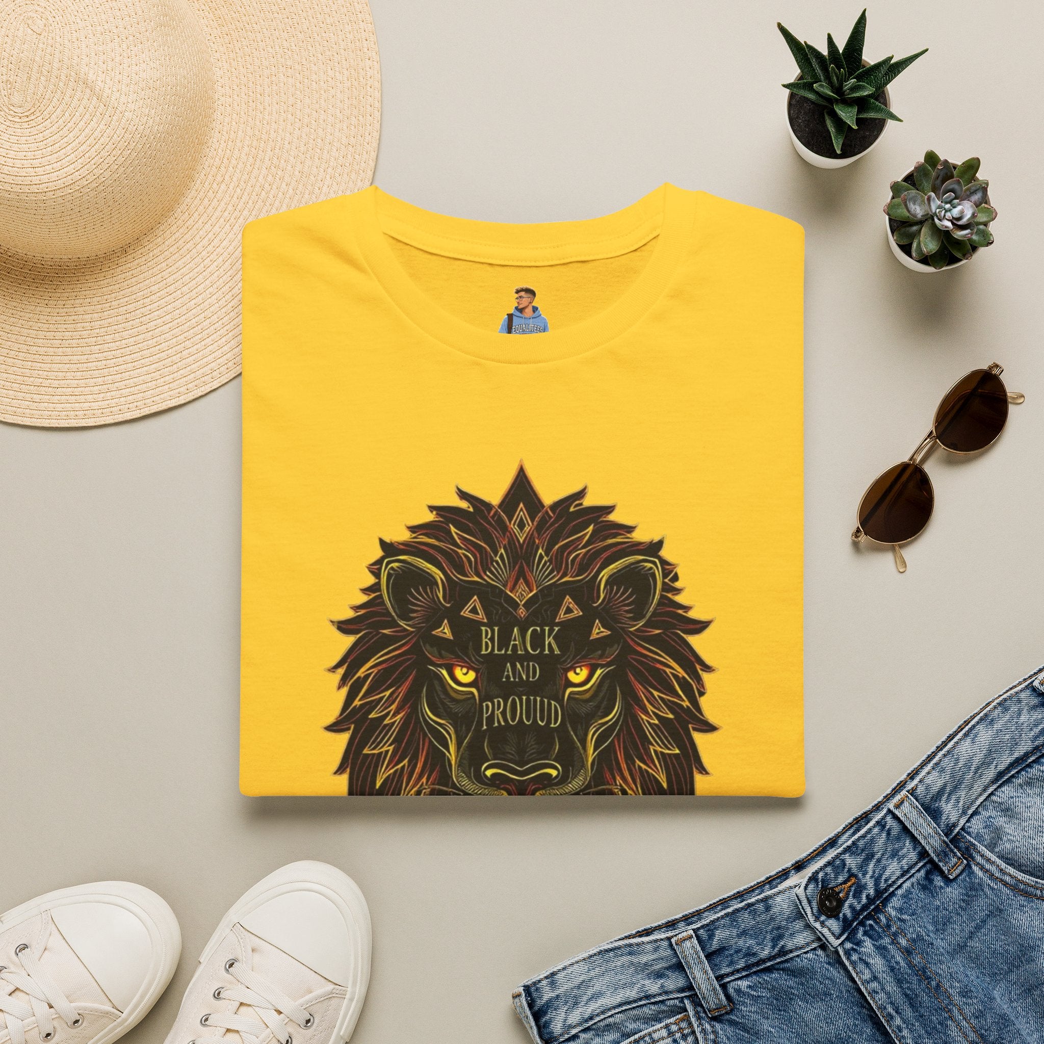 Black & Proud Lion Softstyle T-Shirt - Unisex Graphic Tee