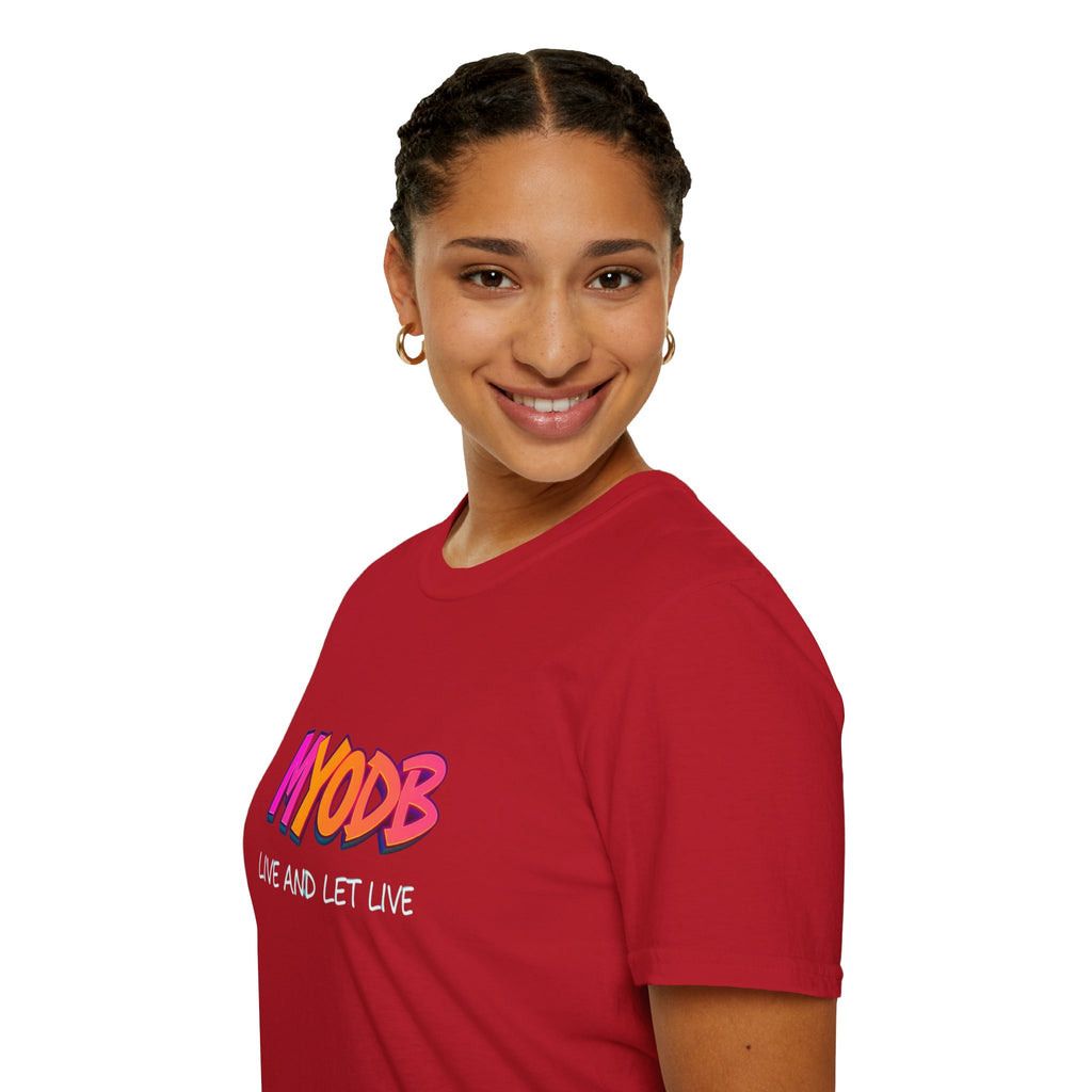 Camiseta MYODB "Vive y deja vivir" | Camiseta unisex de estilo suave | Ropa informal