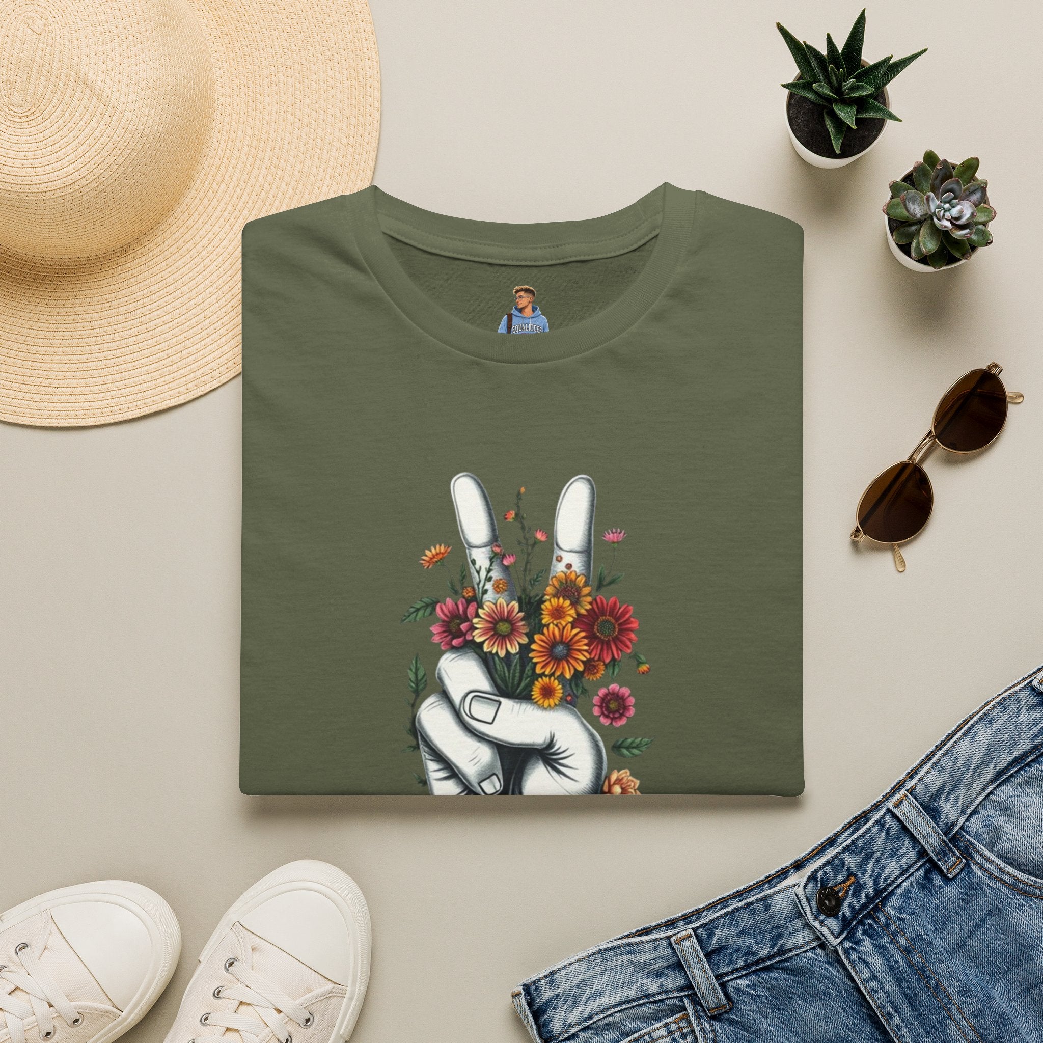 Camiseta unisex de estilo suave Grow Peace: inspiración boho, perfecta para festivales y uso diario