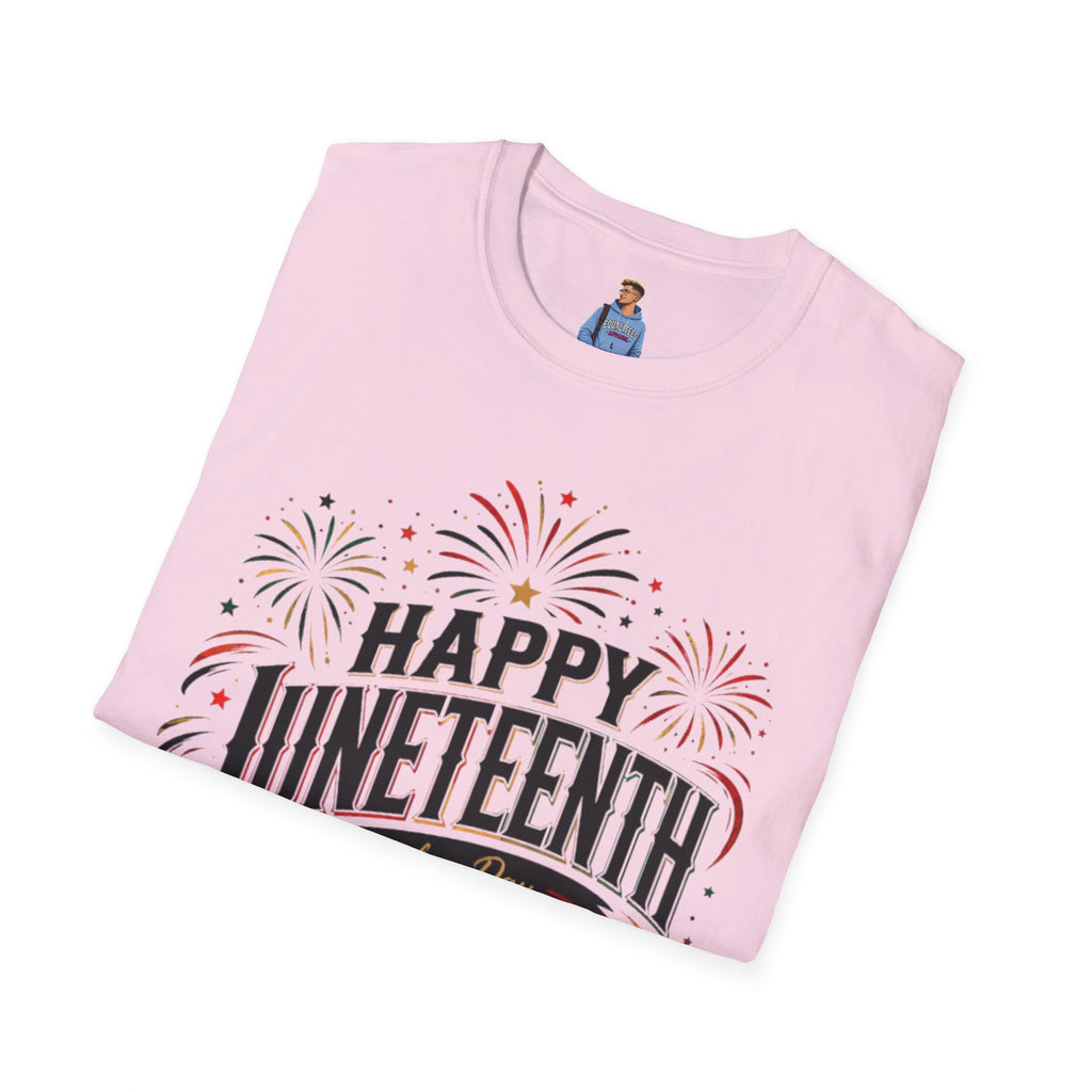 Juneteenth T-Shirt - "Happy Juneteenth" Fireworks Celebration Tee