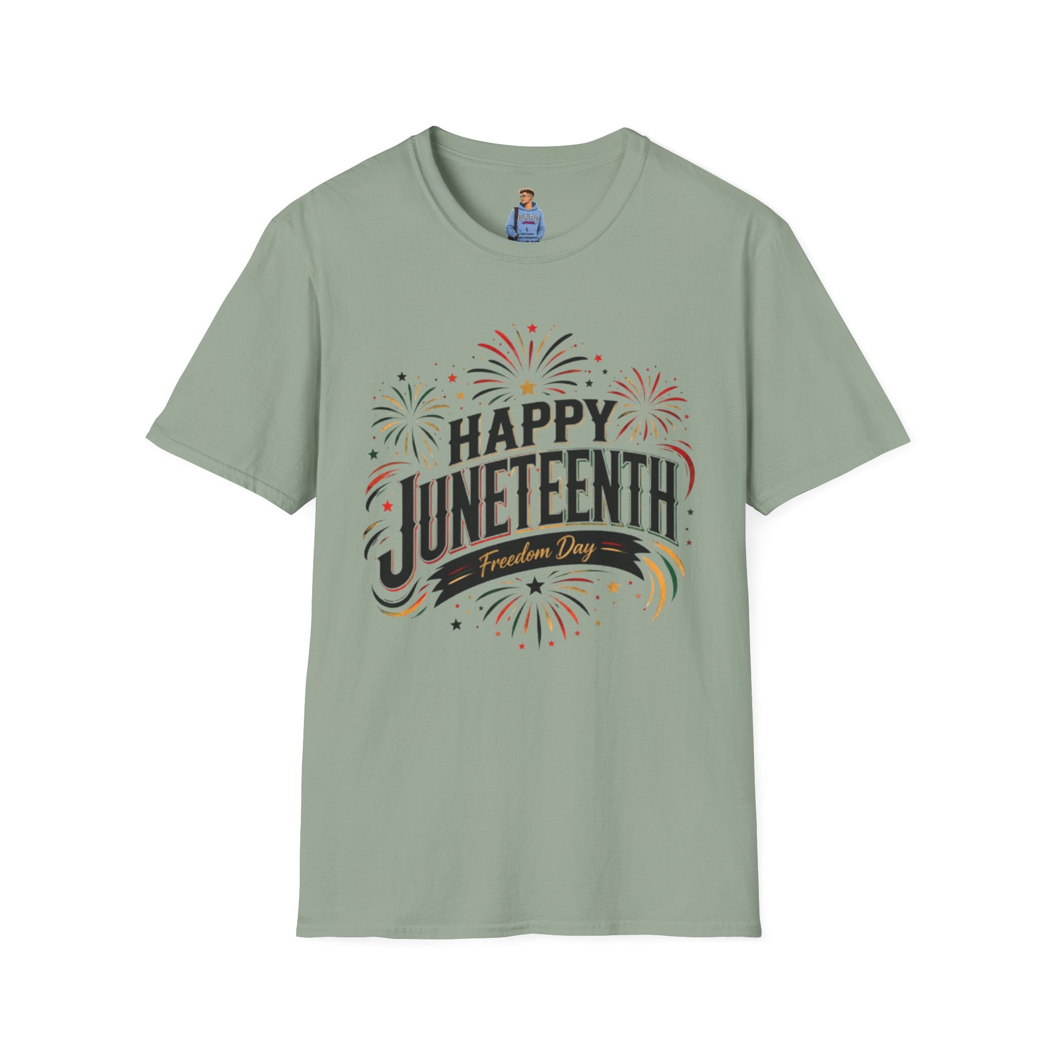 Juneteenth T-Shirt - "Happy Juneteenth" Fireworks Celebration Tee