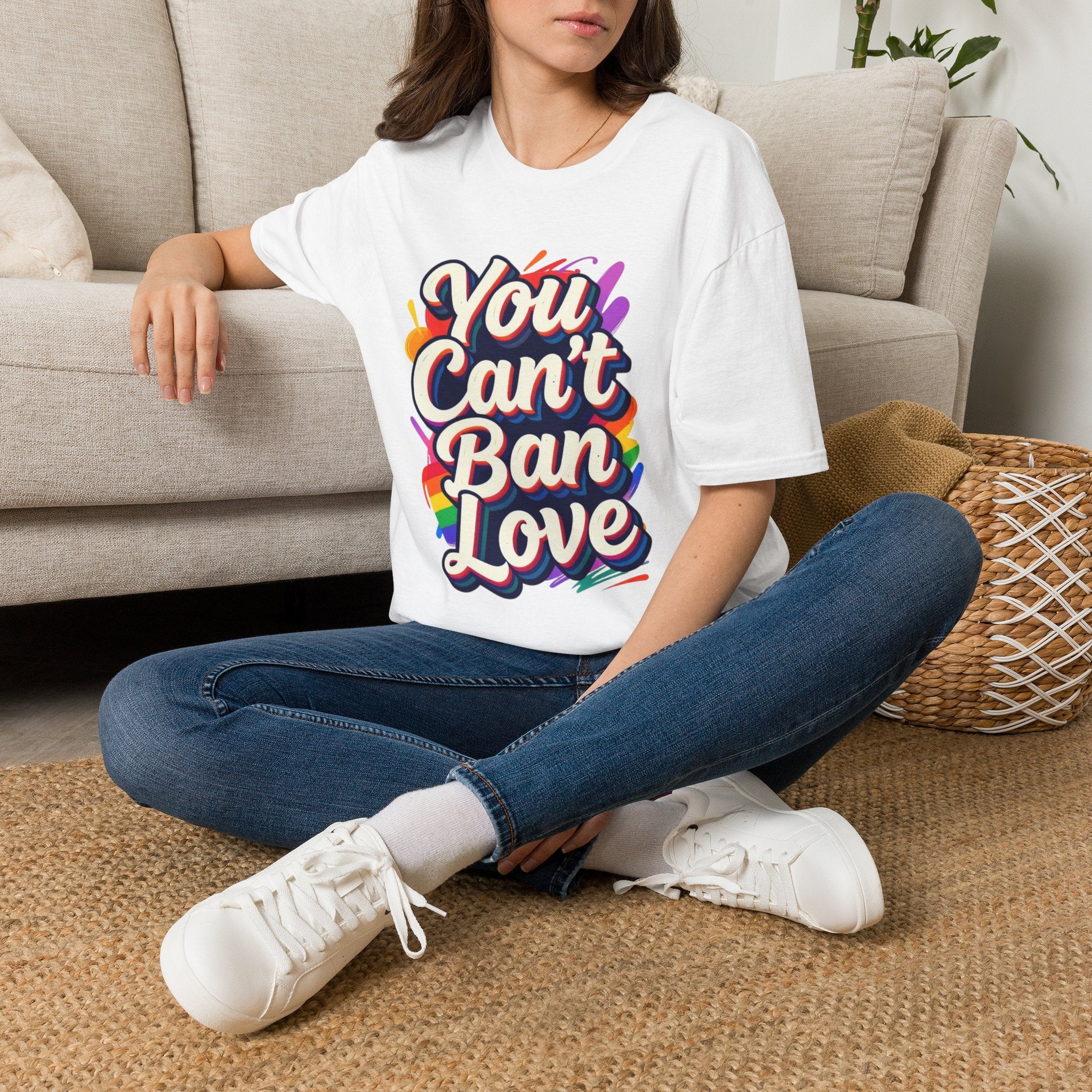 You Can't Ban Love T‑Shirt — Rainbow LGBTQ+ Pride Graphic Tee
