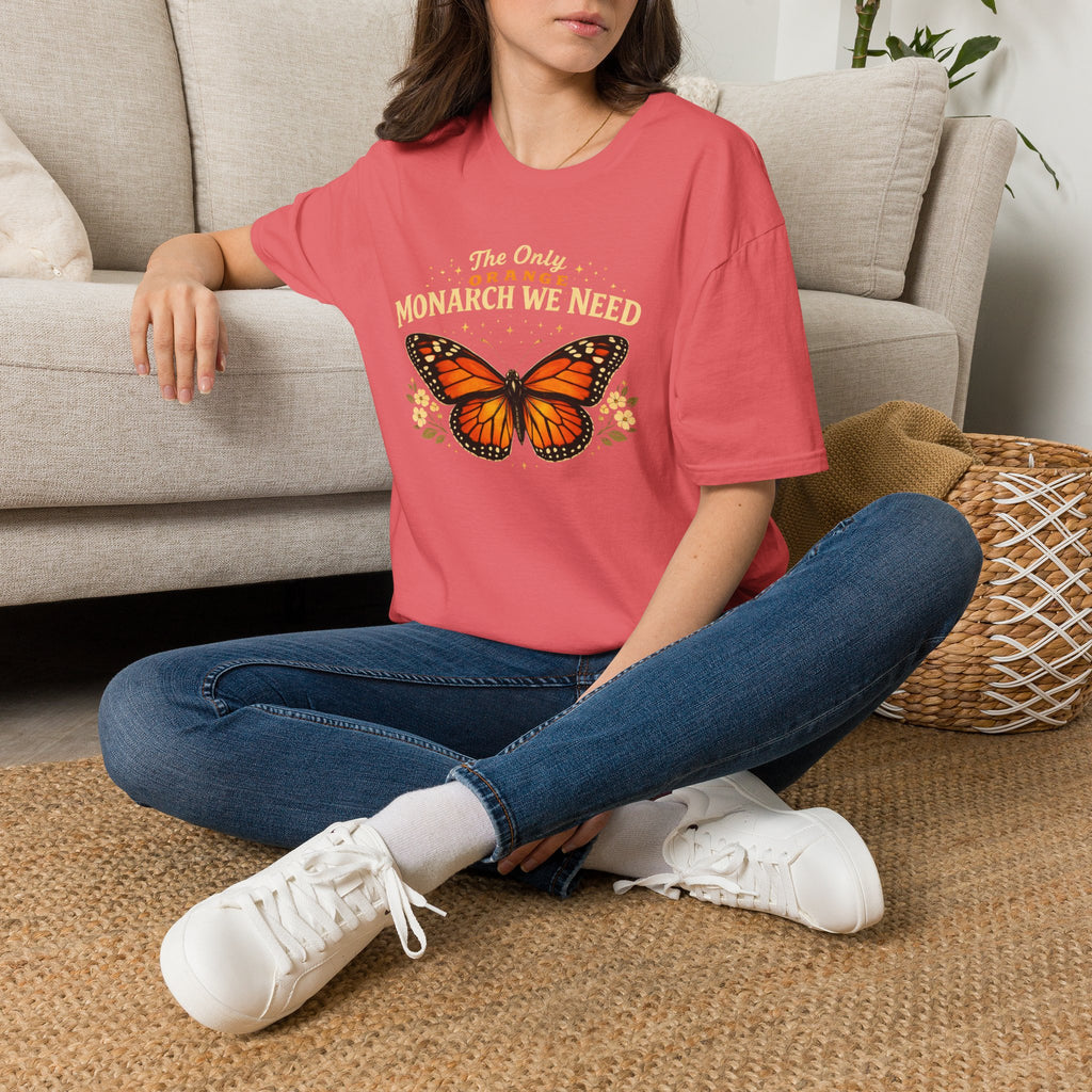 Monarch Butterfly T-Shirt — "The Only Orange Monarch We Need" No Kings Tee
