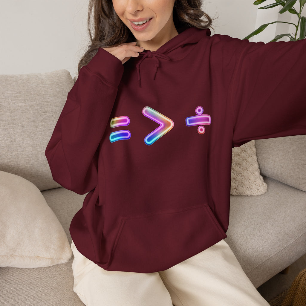 Equality is Greater than Division Neon Style Pullover Hoodie