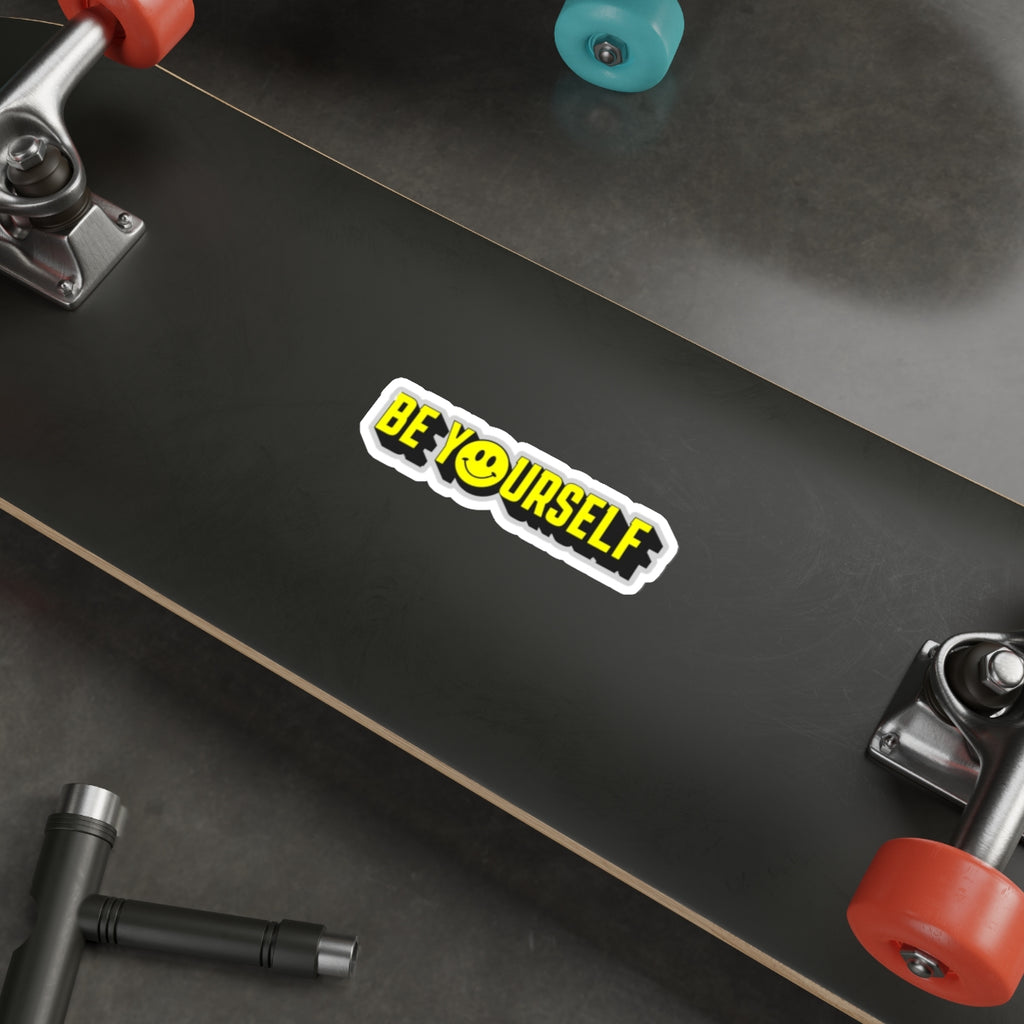 Die-Cut Stickers - Be Yourself Smiley - EqualiTees.Me