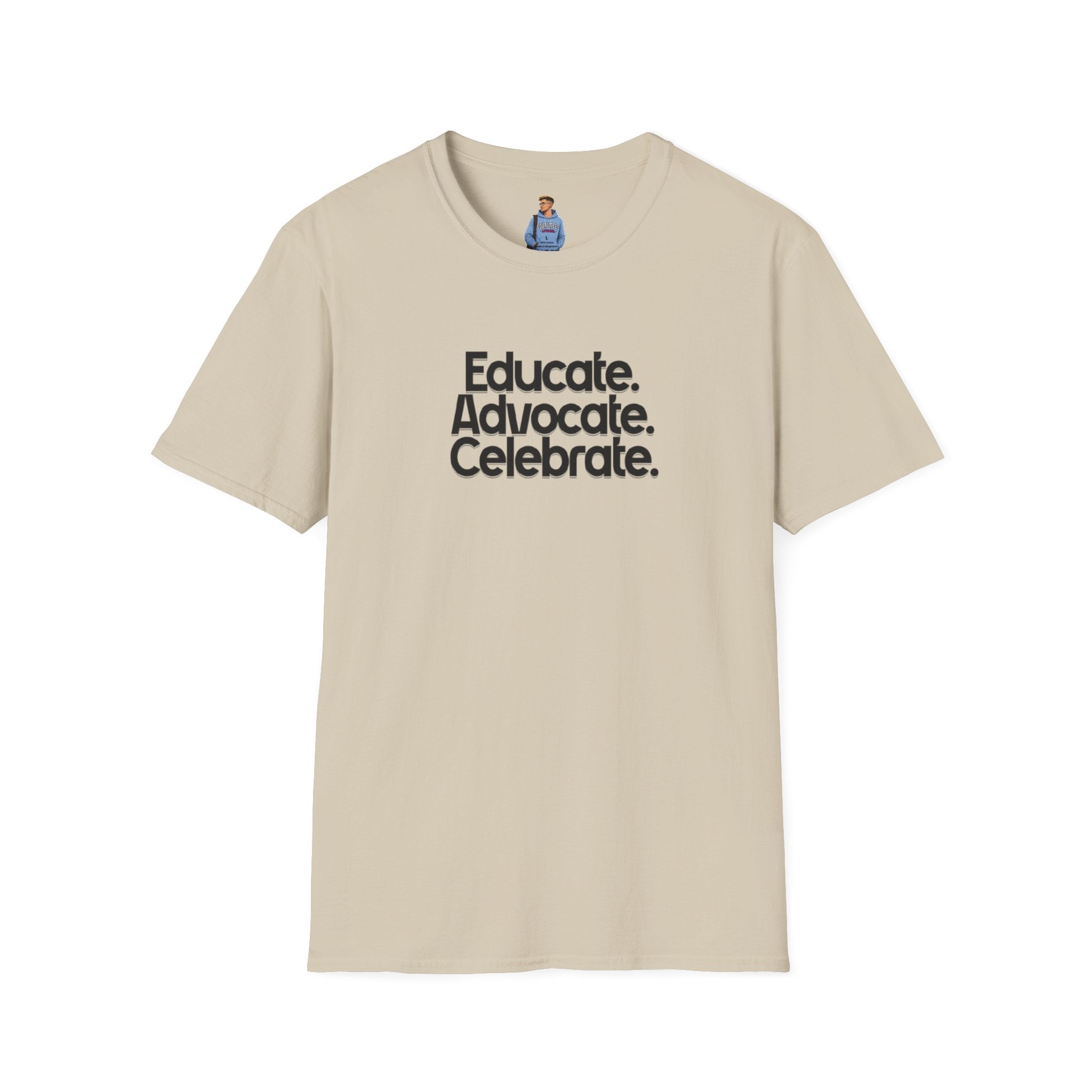 Teacher Advocate T-Shirt - Subtle Pride Educate Advocate Celebrate Design