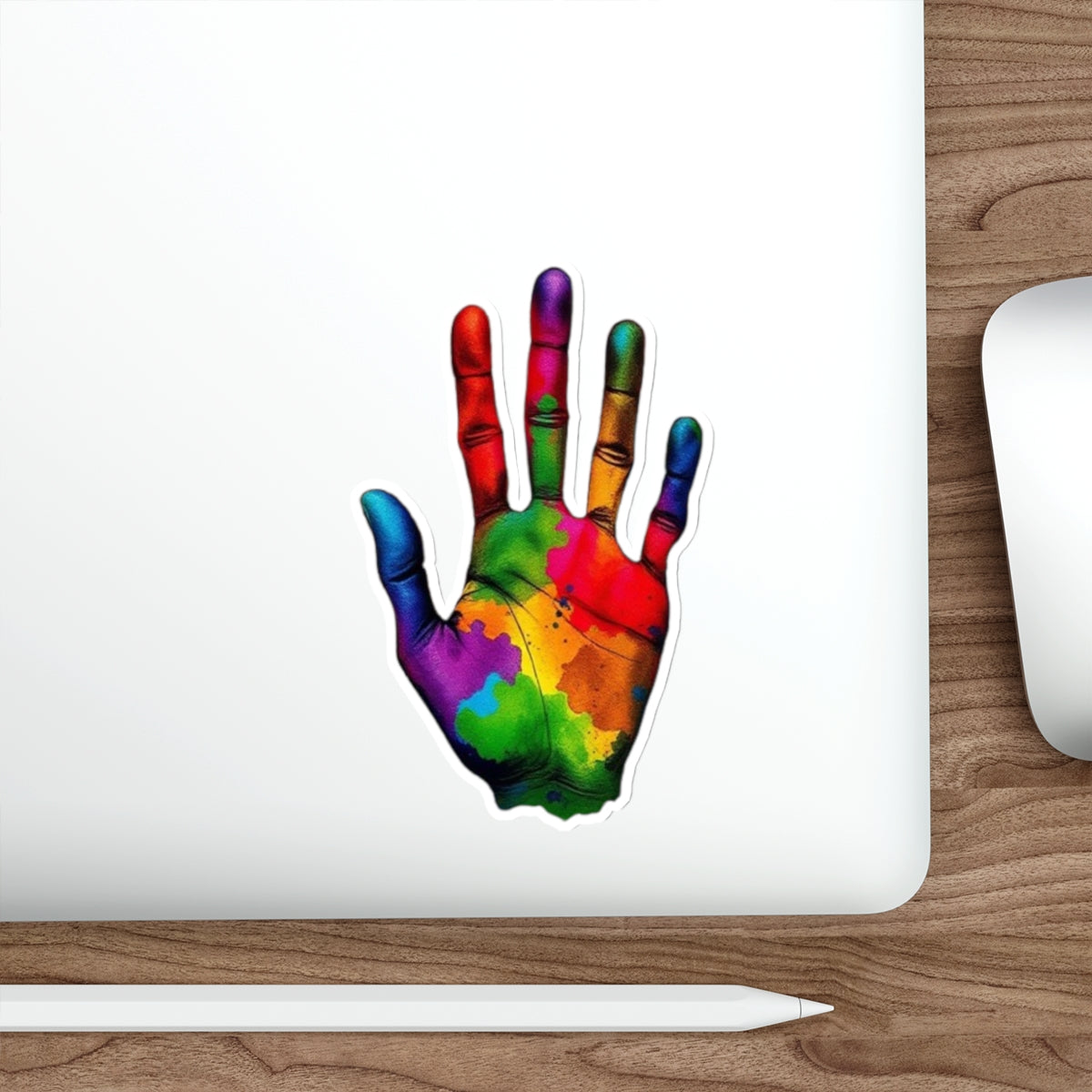 Die-Cut Stickers - Rainbow Handprint - EqualiTees.Me