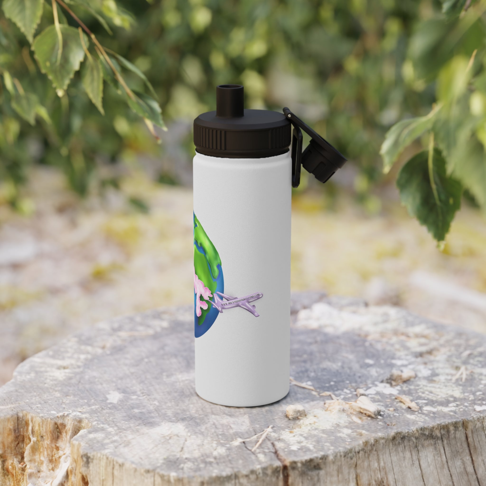 BTTF - Black Trans Travel Fund Logo Stainless Steel Sports Water Bottle