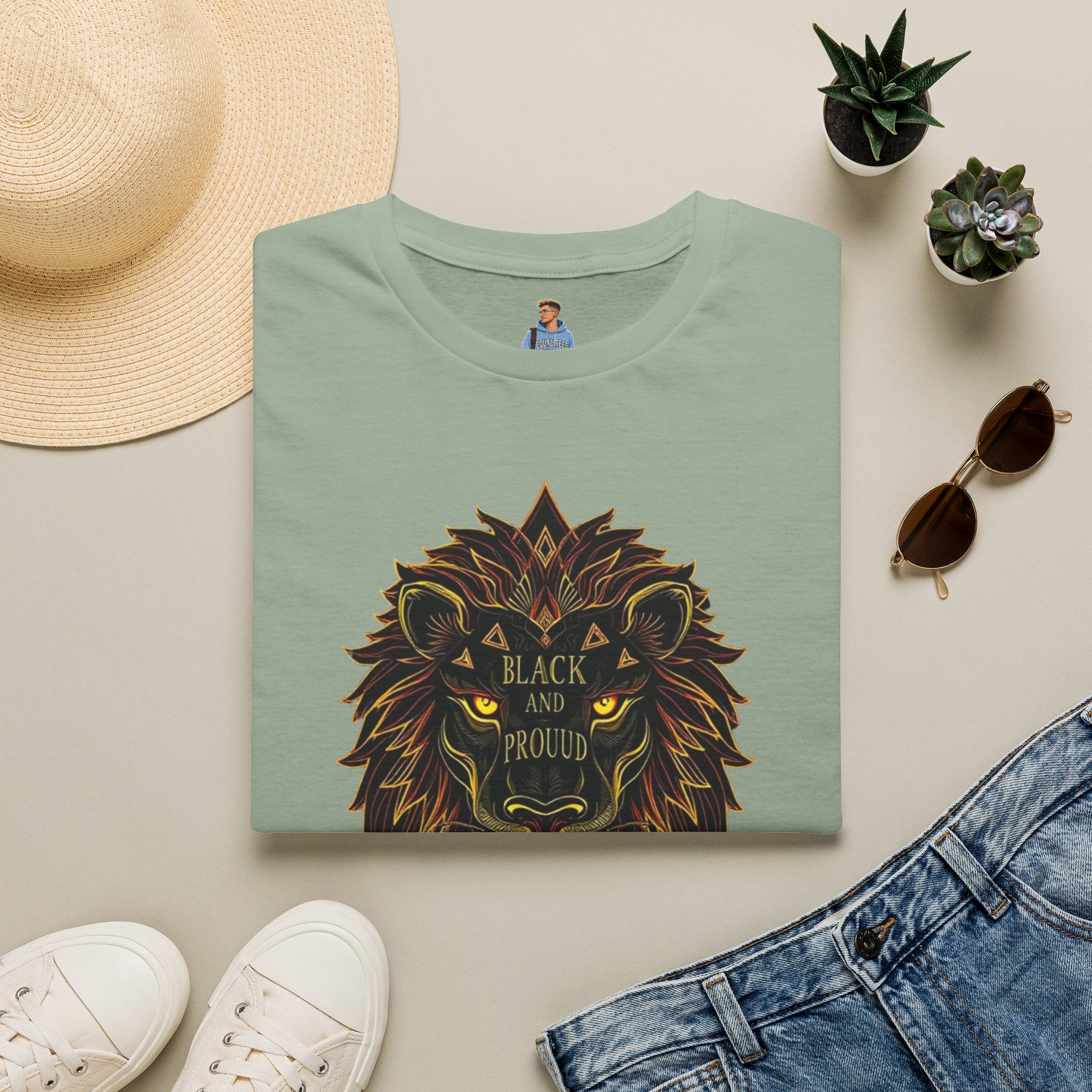 Black & Proud Lion Softstyle T-Shirt - Unisex Graphic Tee
