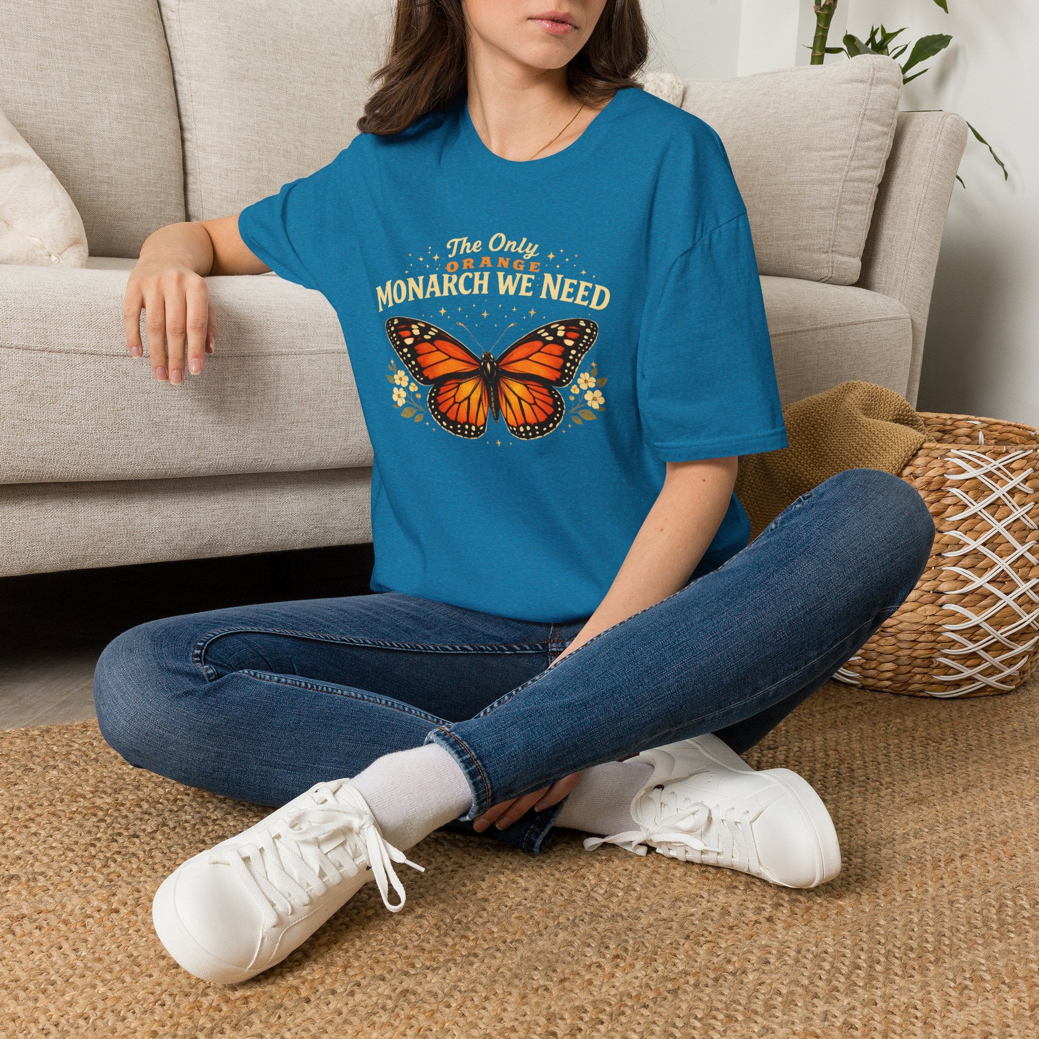 Monarch Butterfly T-Shirt — "The Only Orange Monarch We Need" No Kings Tee