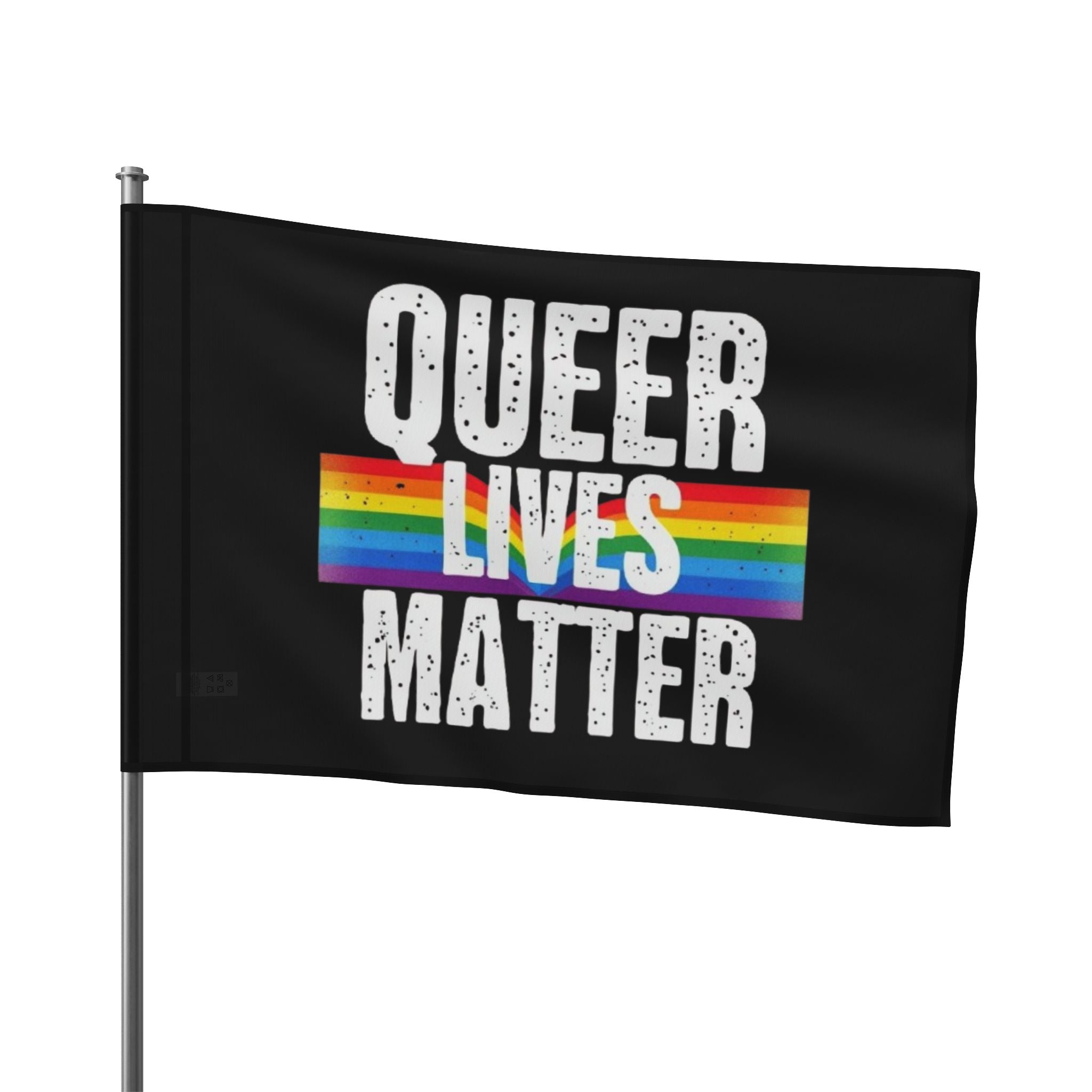 Queer Lives matter Flag - Aesthetic LGBTQ+ Banner for Celebration & Home Decor - EqualiTees.Me