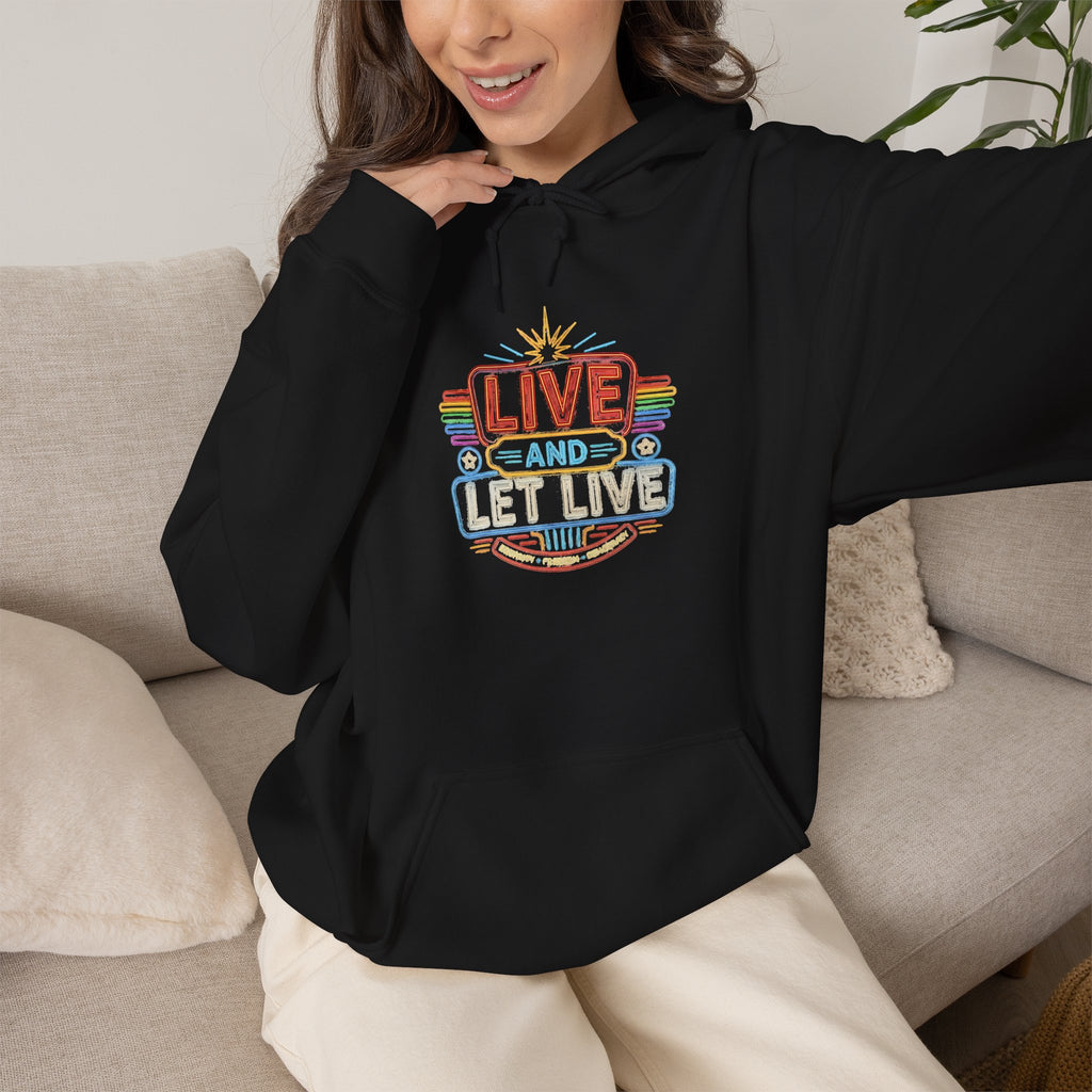 Live And Let Live Hoodie — Retro Peace Graphic Pullover