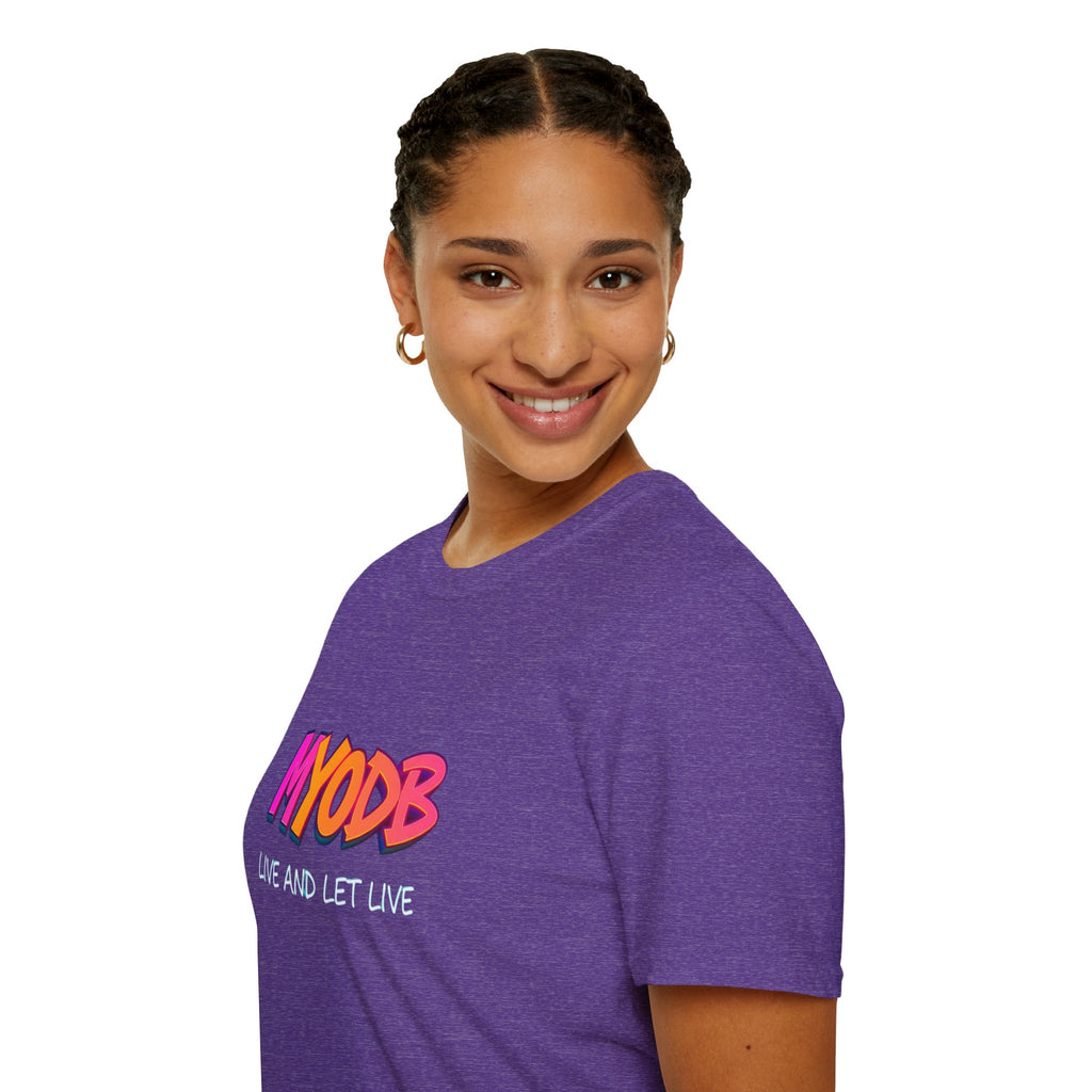 Camiseta MYODB "Vive y deja vivir" | Camiseta unisex de estilo suave | Ropa informal