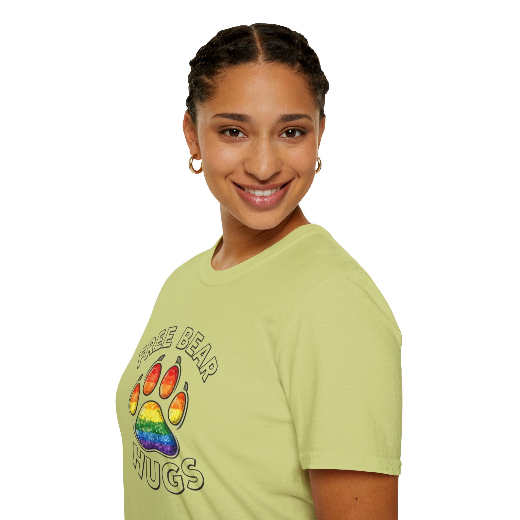 Free Bear Hugs Rainbow Paw T-Shirt