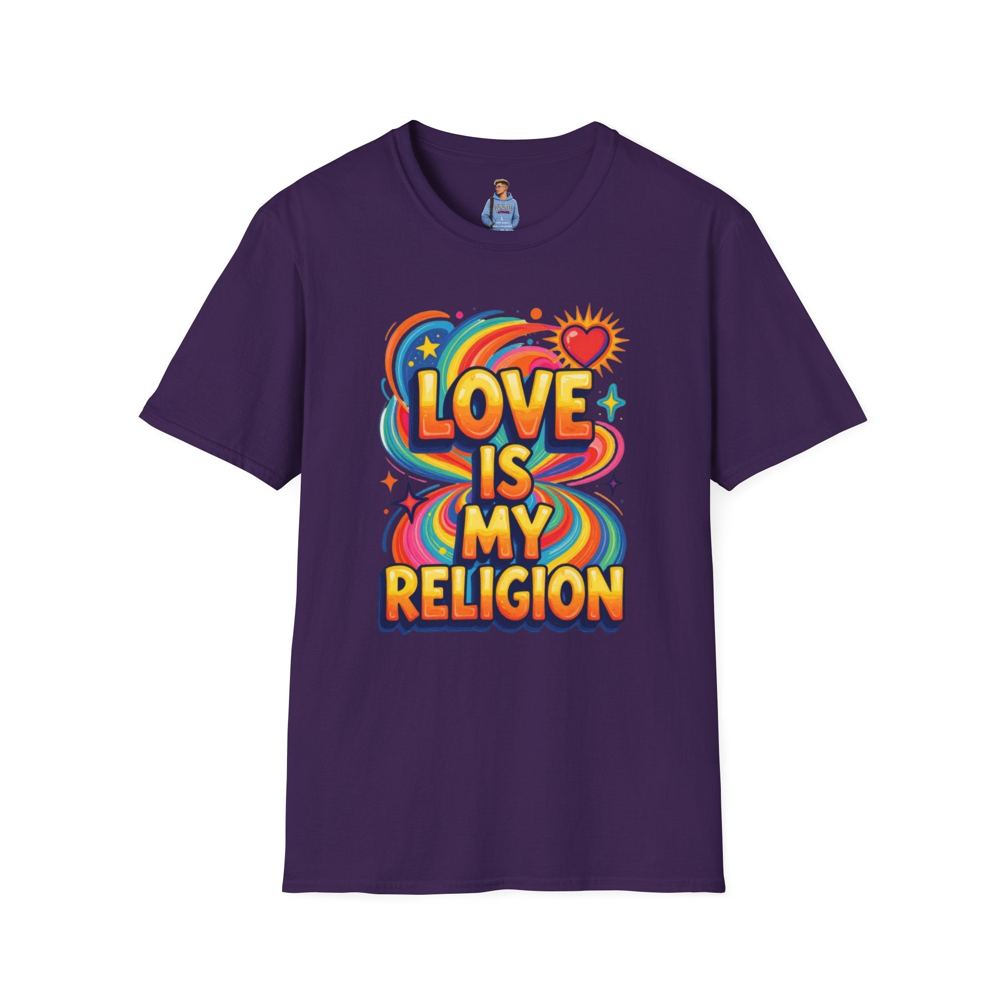 Love Is My Religion Retro Rainbow Graphic T-shirt