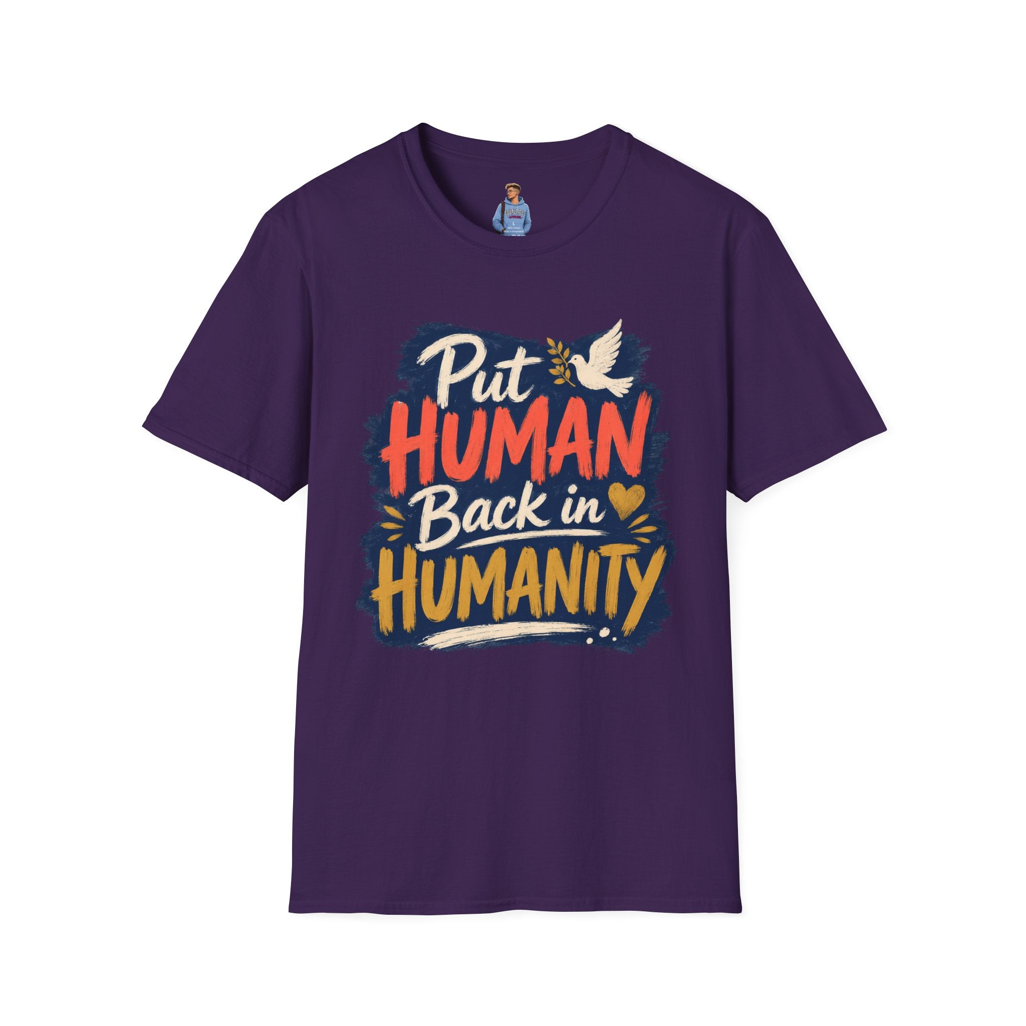 Put Human Back in Humanity T-Shirt — Inspirational Peace Dove Tee