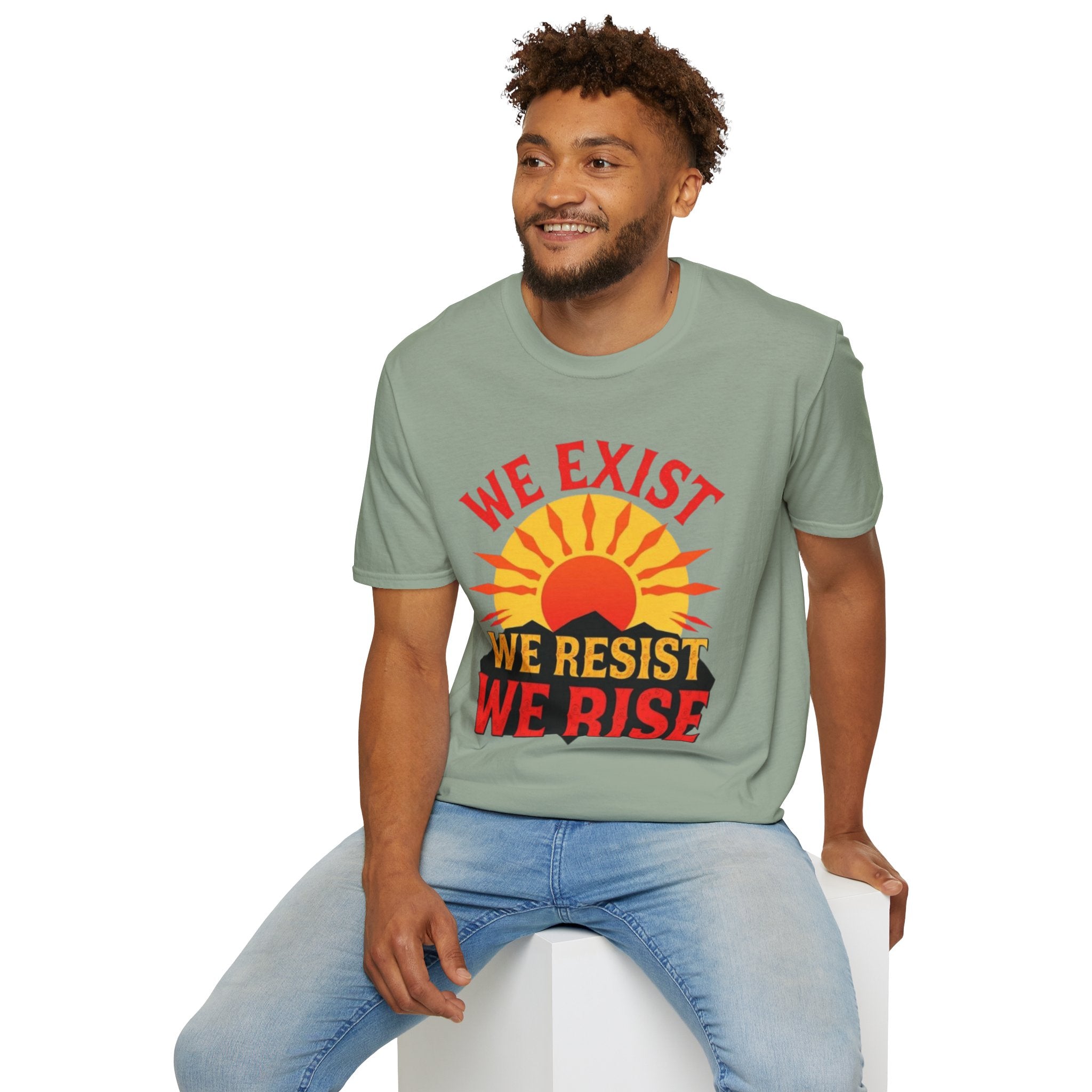 Unisex Softstyle T-Shirt, We Exist We Resist We Rise