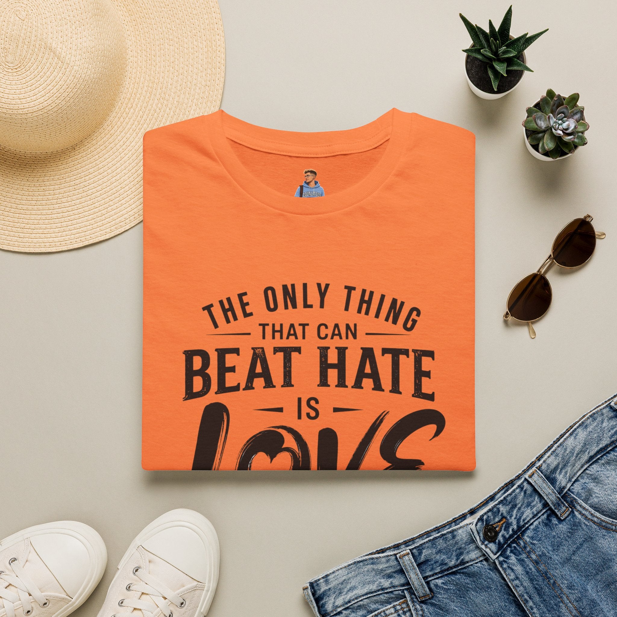 T-Shirt — "The Only Thing That Can Beat Hate Is Love" Inspirational Tee