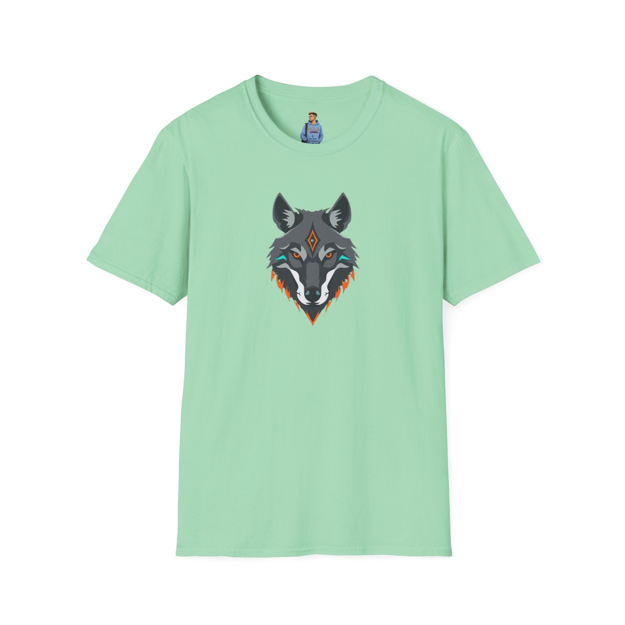 Mystical Wolf Design Unisex Softstyle T-shirt