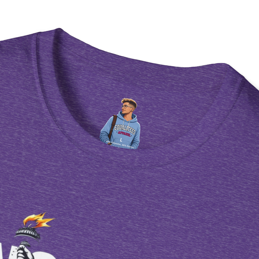 Camiseta unisex de estilo suave: camiseta gráfica con el lema "Nadie es ilegal" para defensores de la justicia social