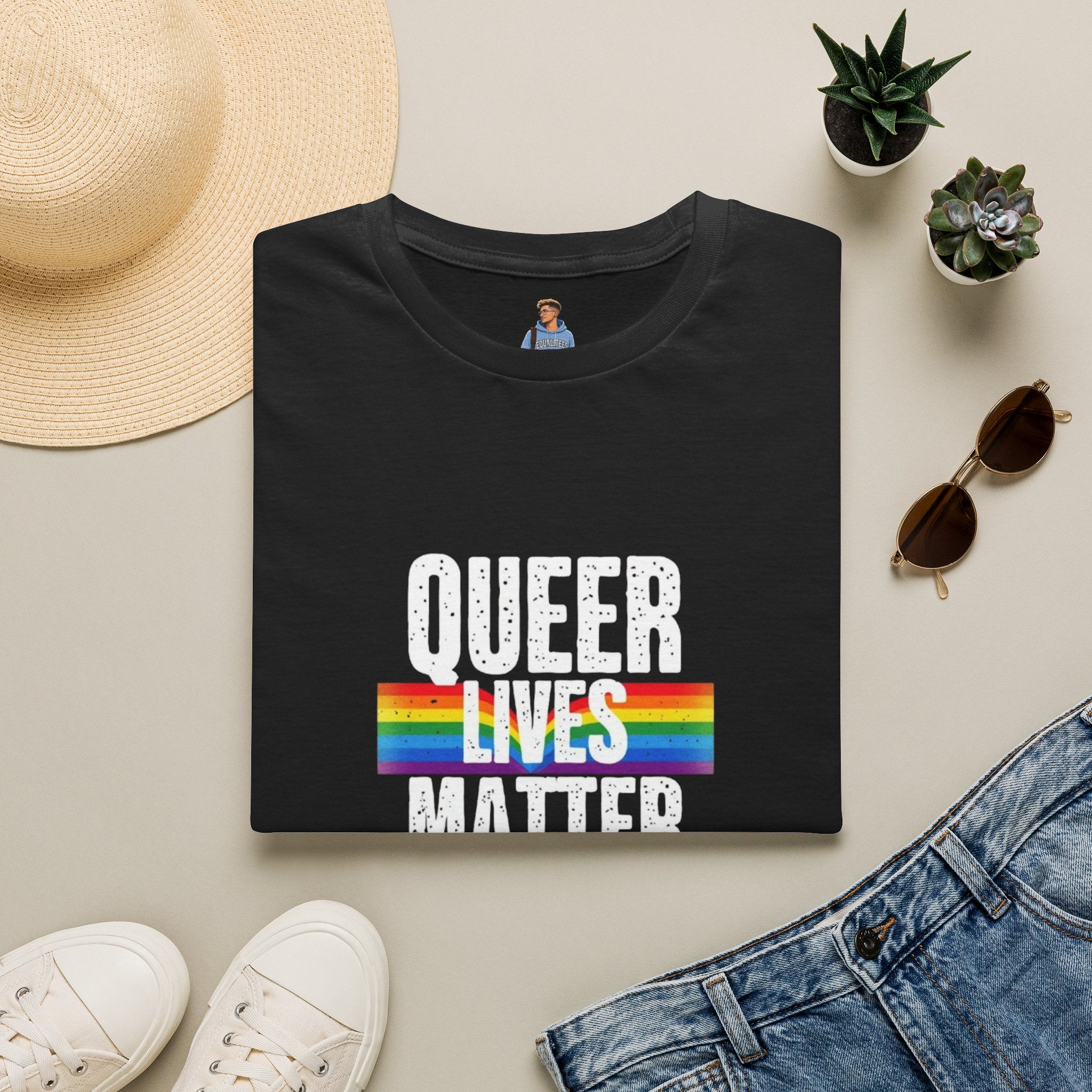 Camiseta unisex de estilo suave "Queer Lives Matter" - Apoya los derechos LGBTQ+