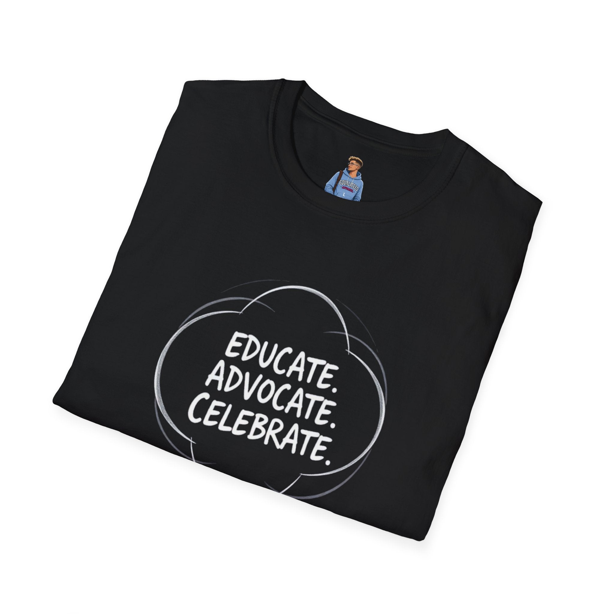 Subtle Pride Educate Advocate Celebrate Minimalist T-Shirt for Every Occasion