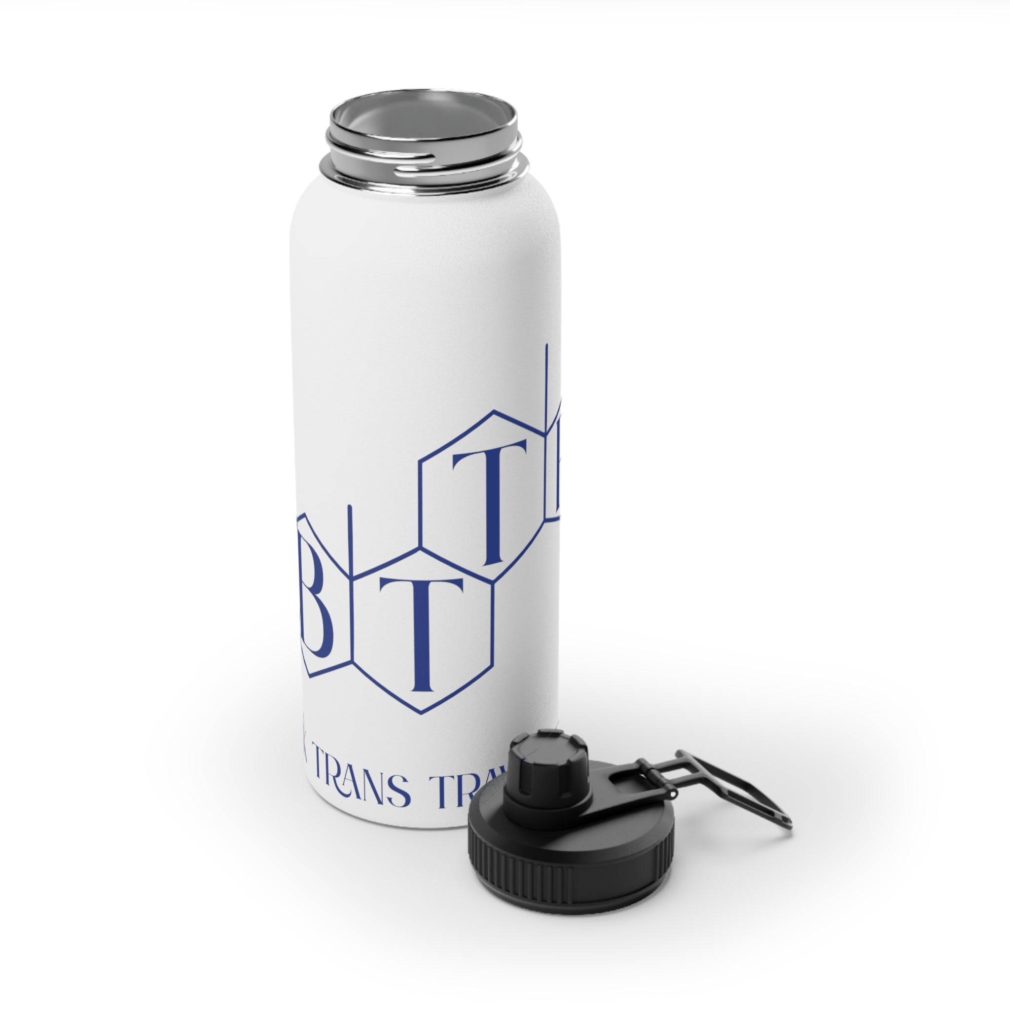 BTTF - Black Trans Travel Fund Logo Stainless Steel Sports Water Bottle