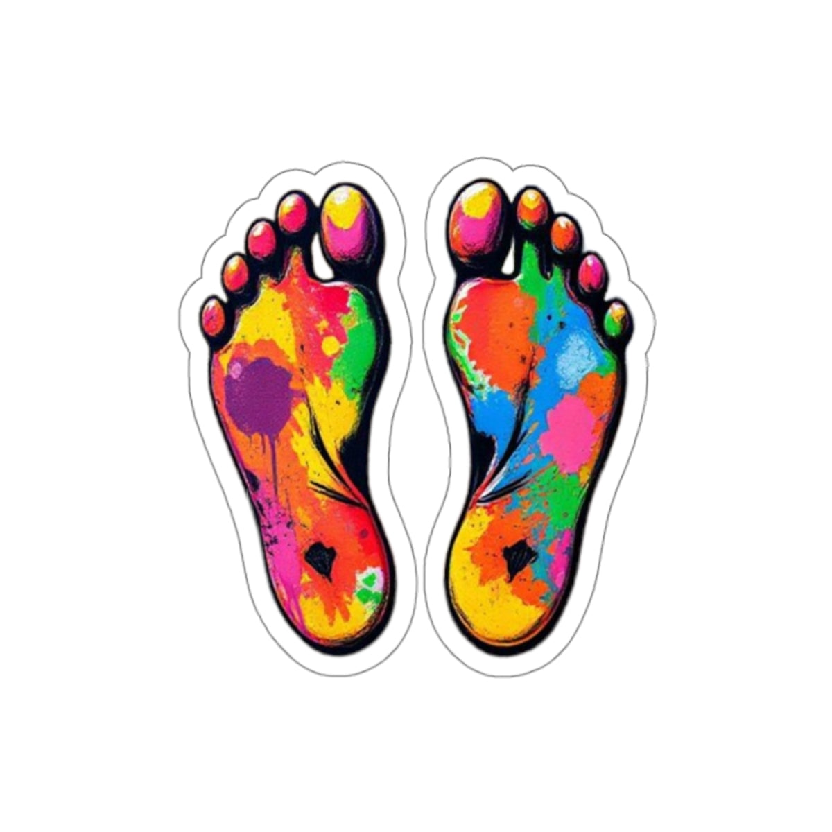 Rainbow Paint Splatter Feet - Die cut sticker - EqualiTees.Me