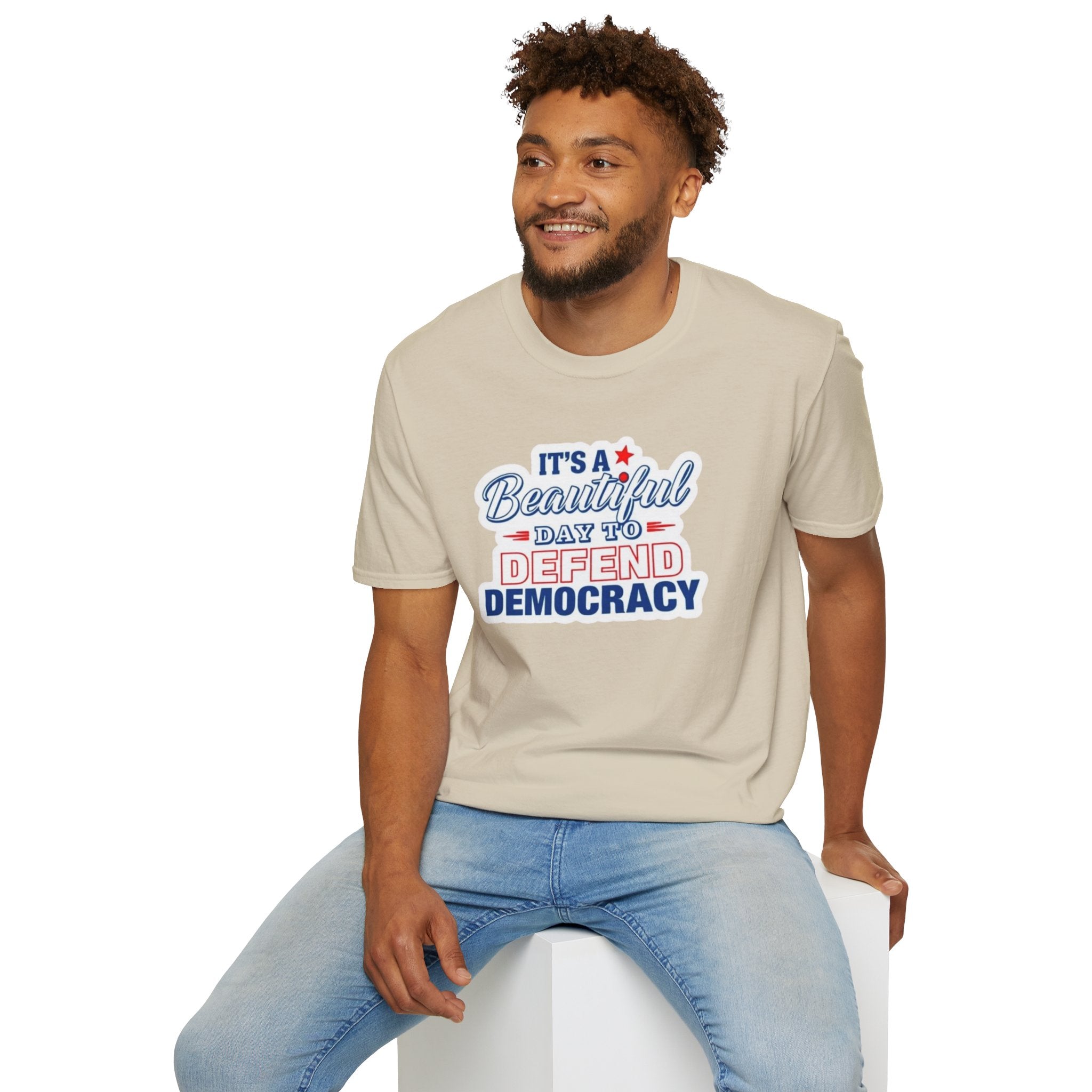 Defend Democracy Unisex Softstyle T-Shirt - Perfect for Activism and Everyday Wear