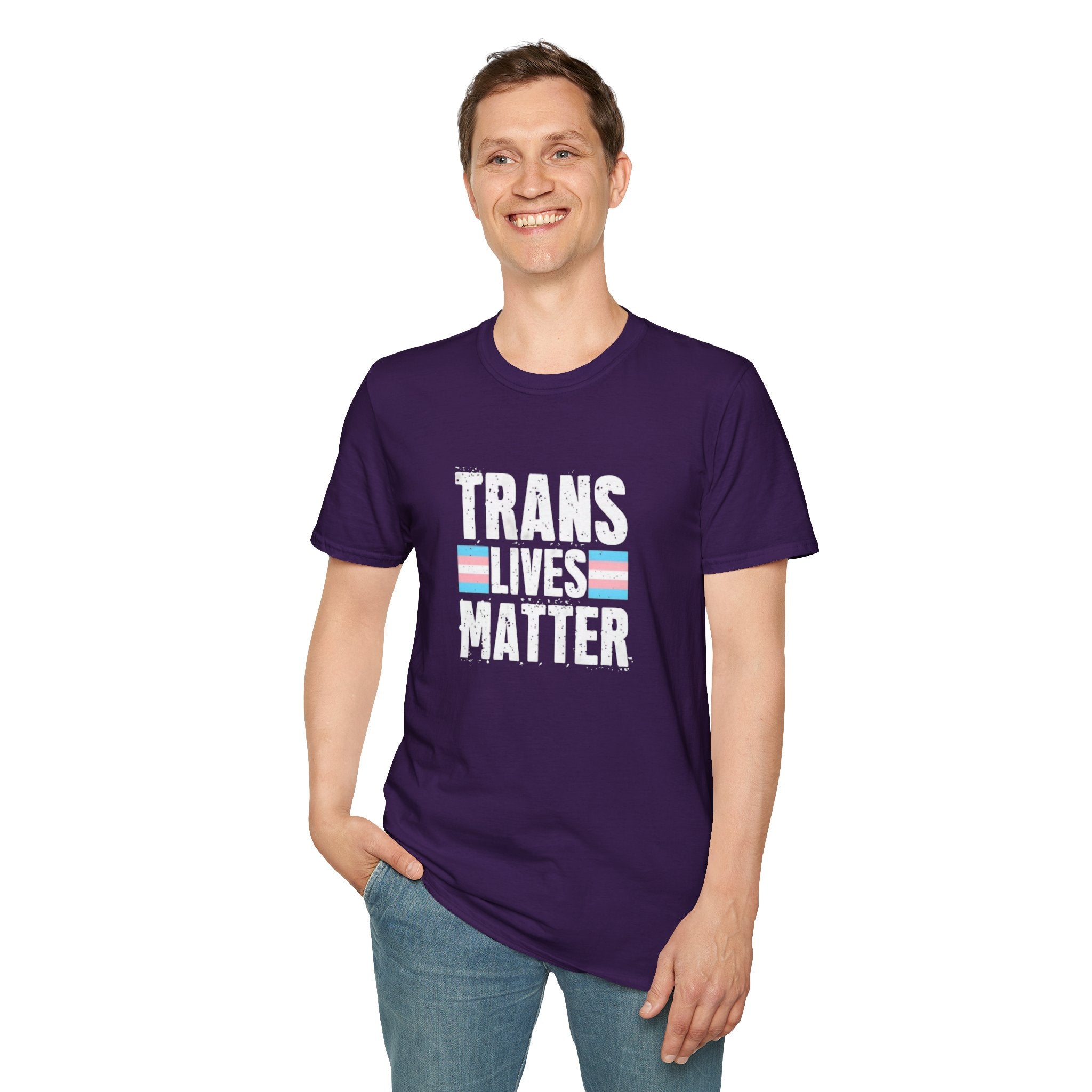 Trans Lives Matter Unisex Softstyle T-Shirt - Support LGBTQ+ Rights