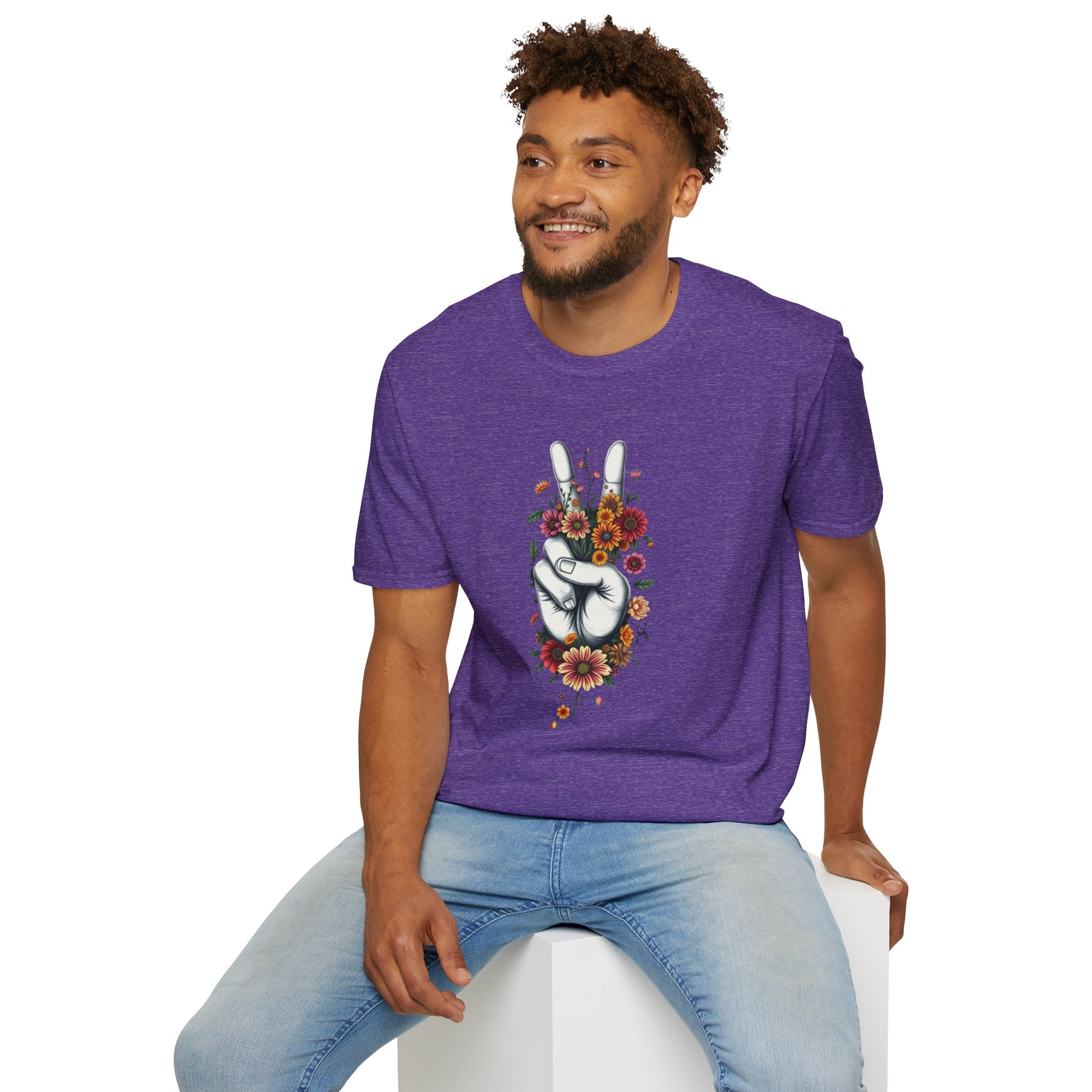 Camiseta unisex de estilo suave Grow Peace: inspiración boho, perfecta para festivales y uso diario