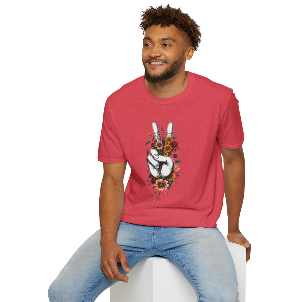 Camiseta unisex de estilo suave Grow Peace: inspiración boho, perfecta para festivales y uso diario