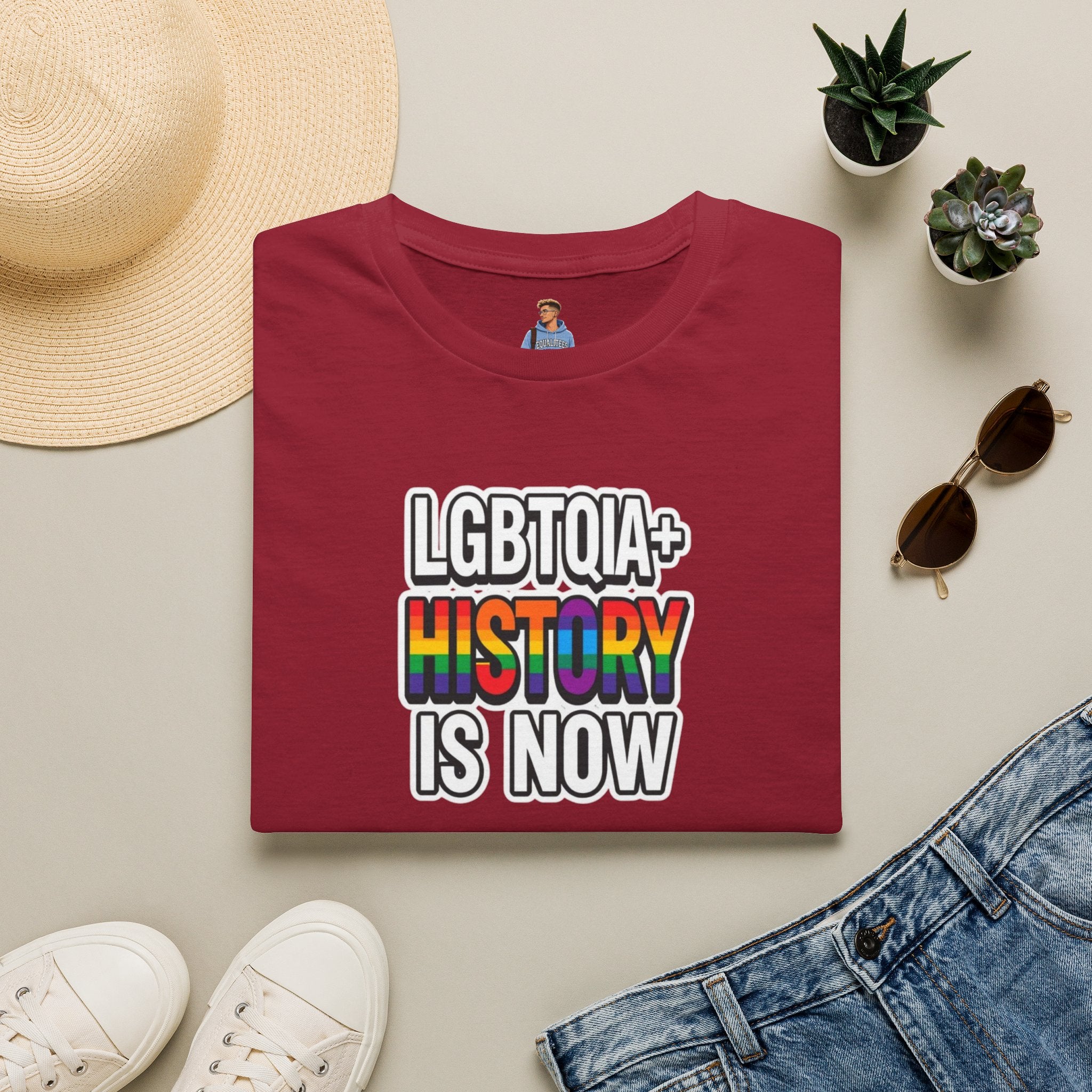 Camiseta unisex de estilo suave con la historia LGBTQIA+ ahora