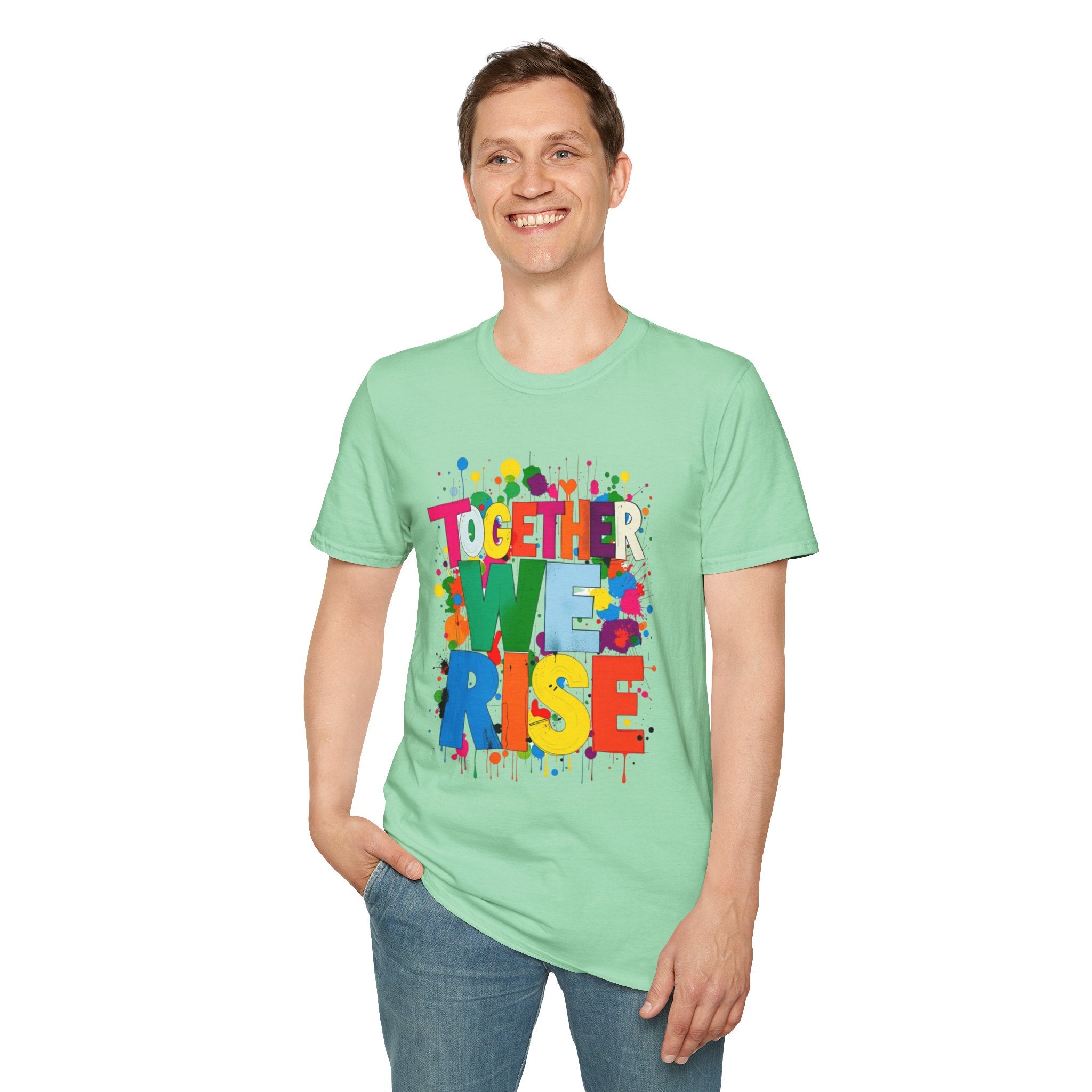 Juntos nos levantamos Camiseta unisex de estilo suave
