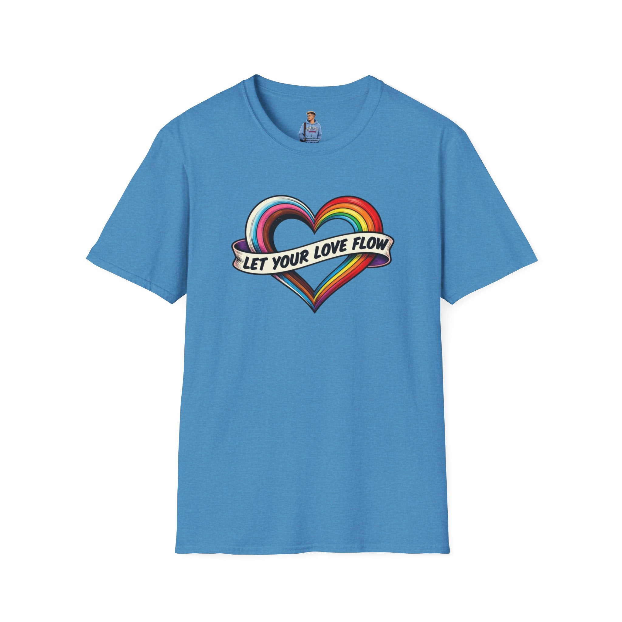 Let Your Love Flow Rainbow Heart T-Shirt