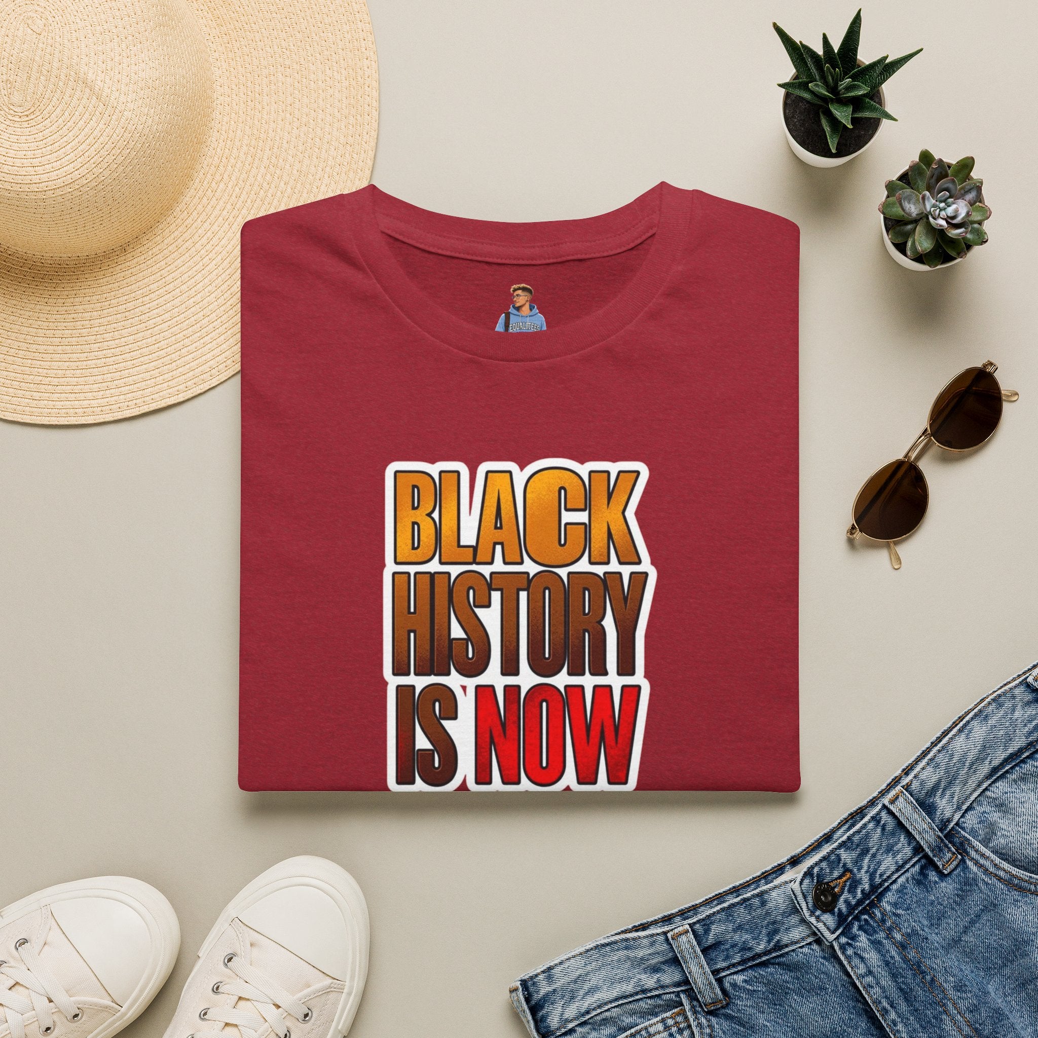 Camiseta unisex Softstyle: camiseta inspiradora "La historia negra es ahora"