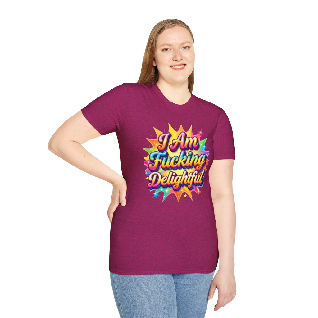 I Am Fucking Delightful T-Shirt - Bold Rainbow Self-Love Graphic Tee