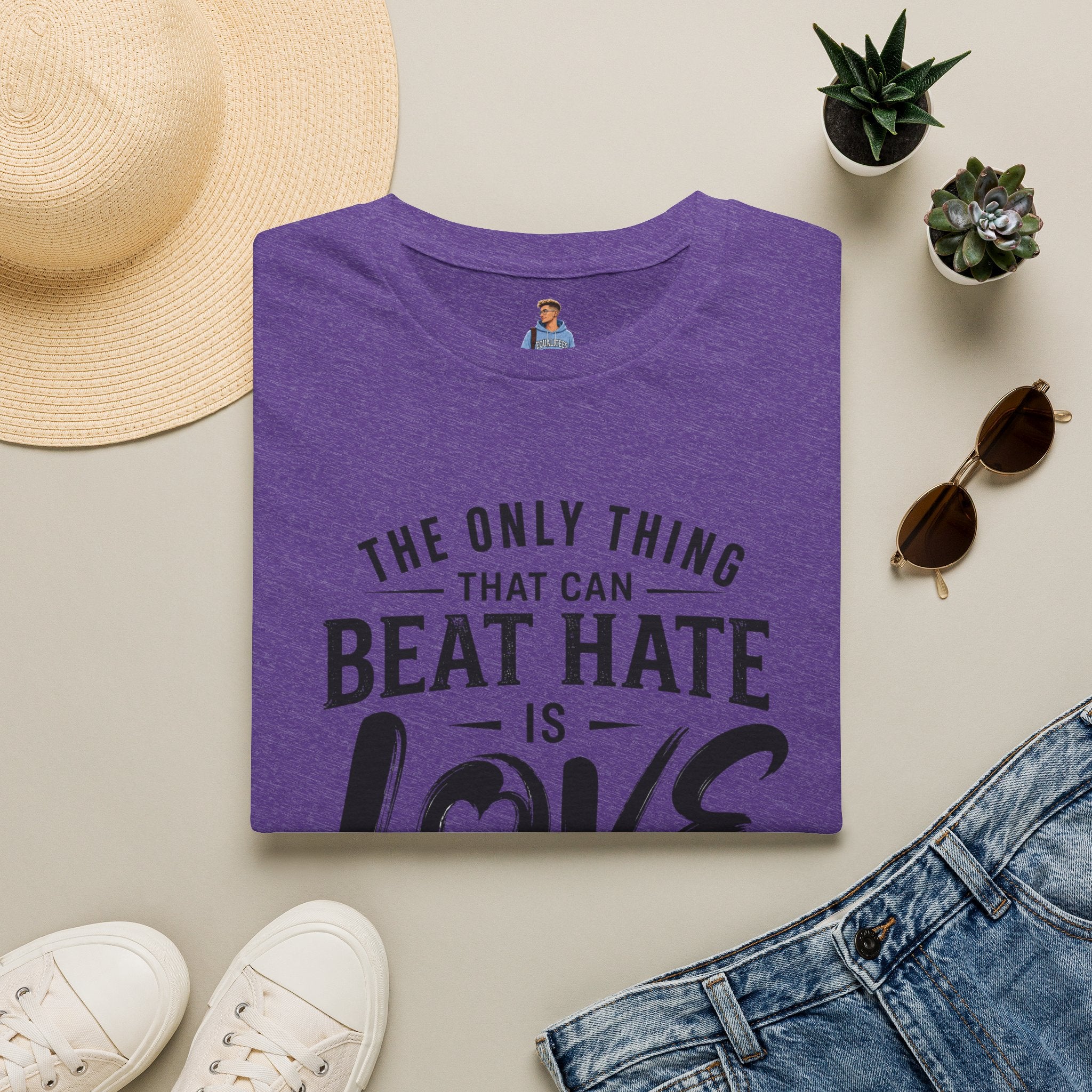 T-Shirt — "The Only Thing That Can Beat Hate Is Love" Inspirational Tee
