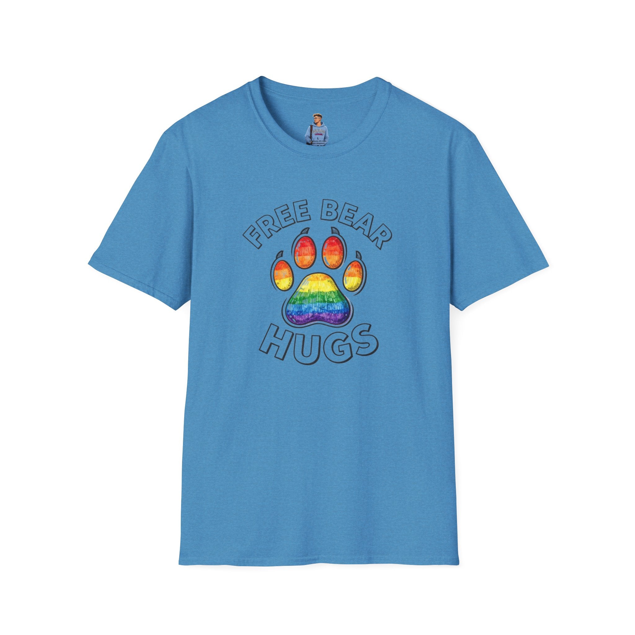 Free Bear Hugs Rainbow Paw T-Shirt