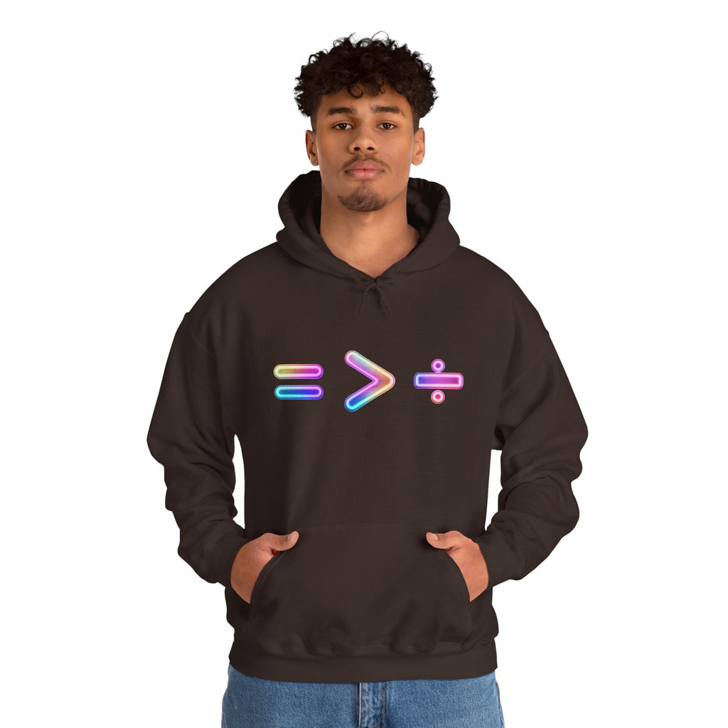 Equality is Greater than Division Neon Style Pullover Hoodie