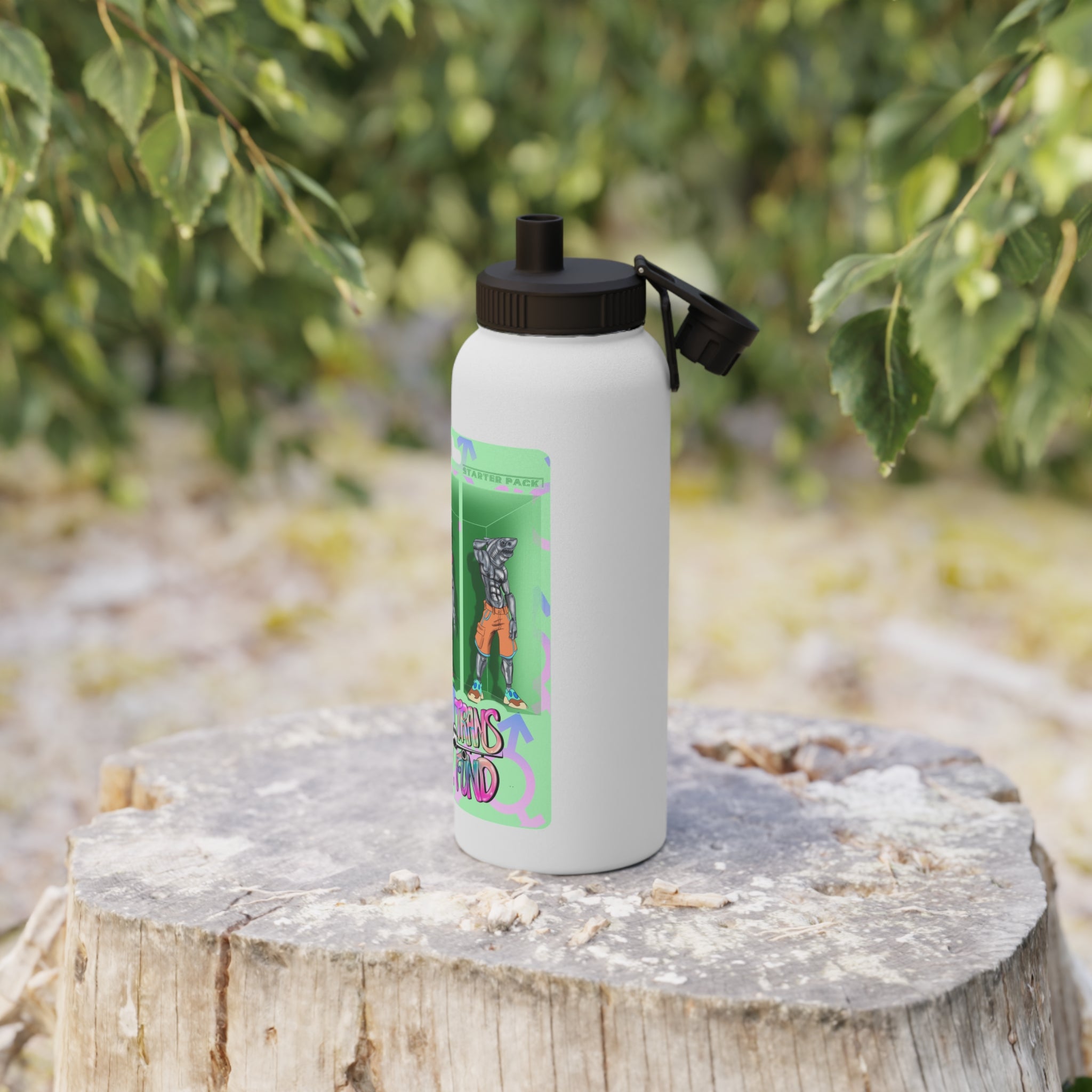 BTTF - Black Trans Travel Fund Logo Stainless Steel Sports Water Bottle