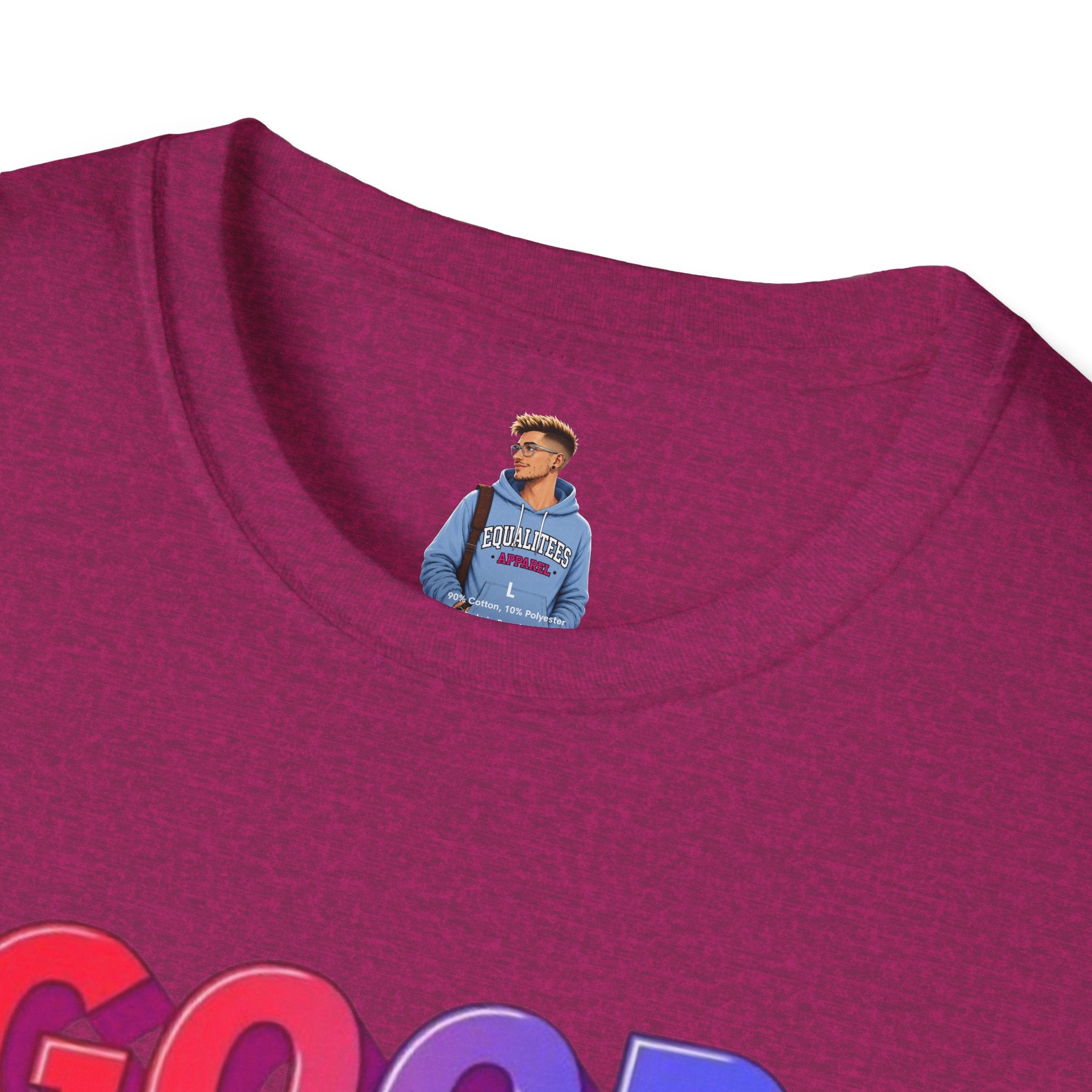 Camiseta unisex de estilo suave con mensaje positivo "Arcoíris, buena voluntad, triunfo"